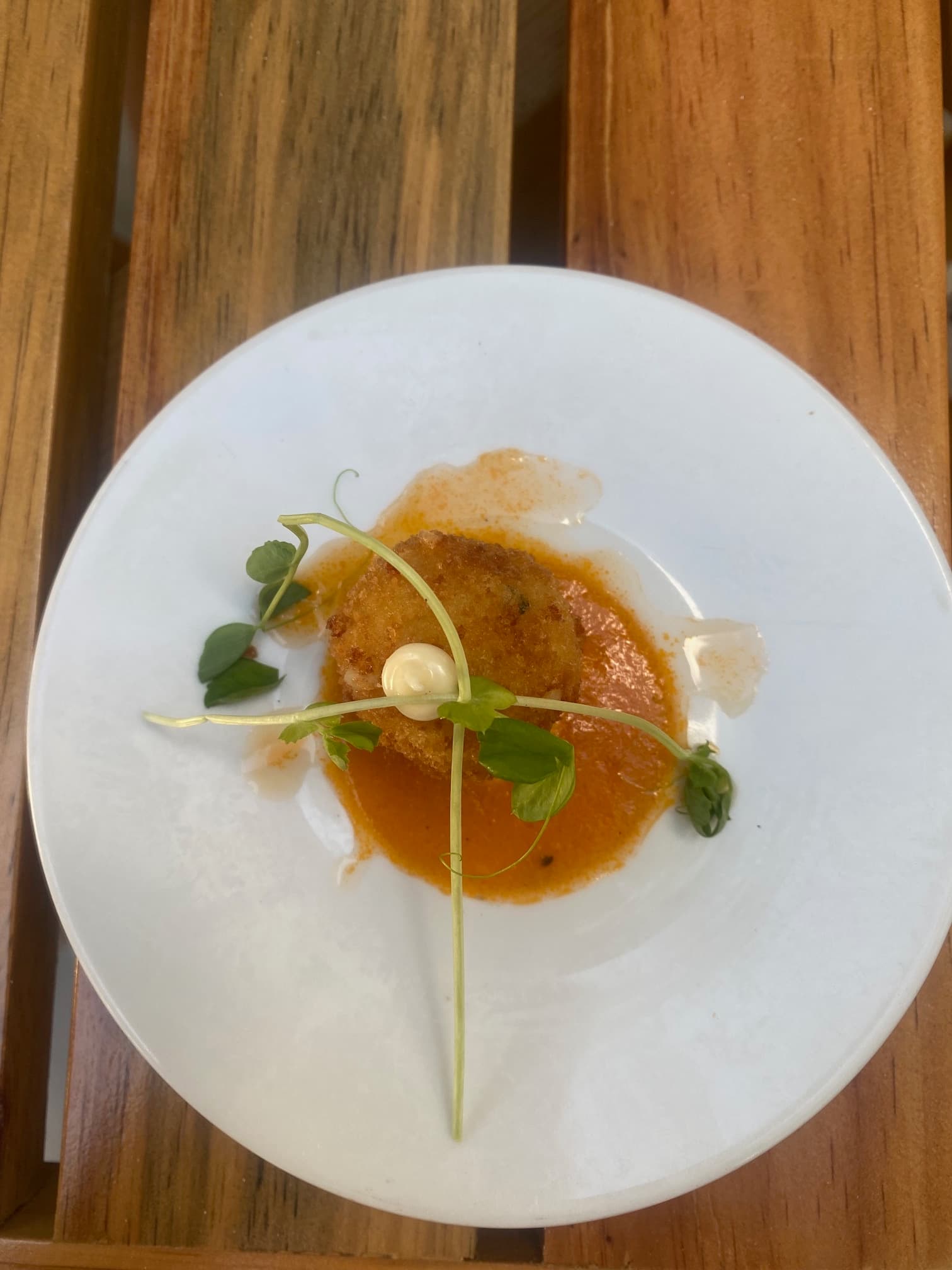 Virgin Voyages food artfully plated.