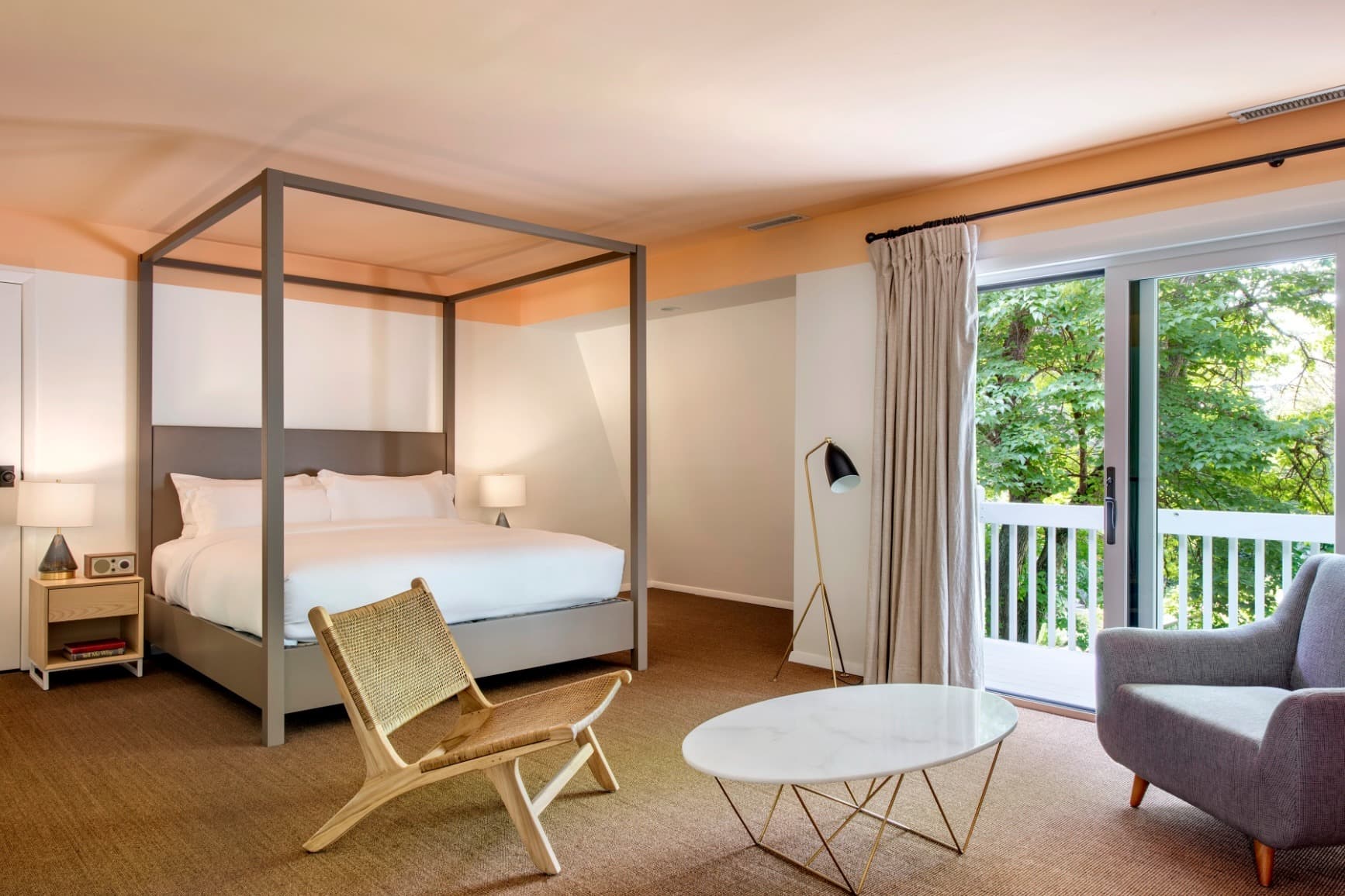 interior bedroom with four-poster bed