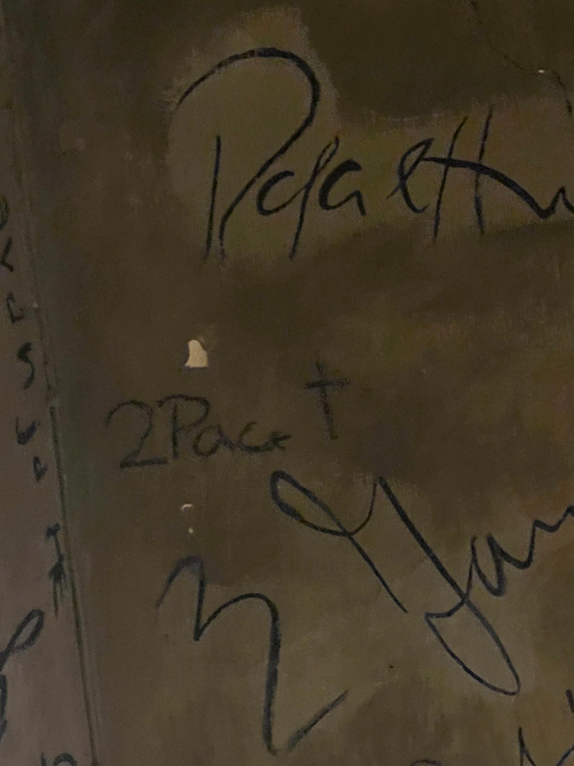 Writing at the Griechenbeisl restaurant that says "2Pac"