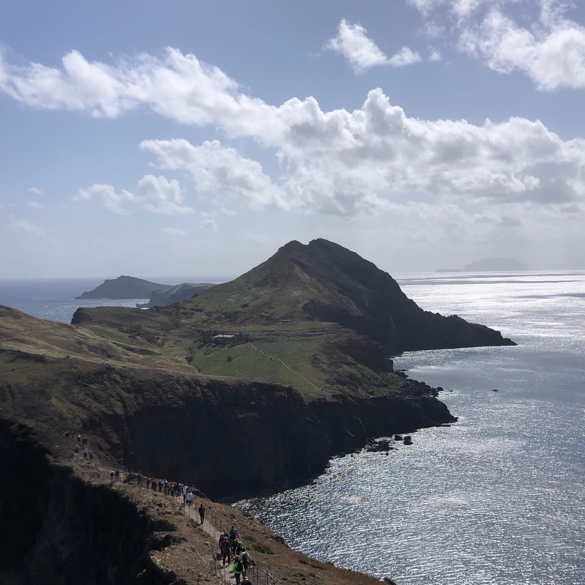 Ponta da São Lourenço and the coast line with beautiful skies in the distance.