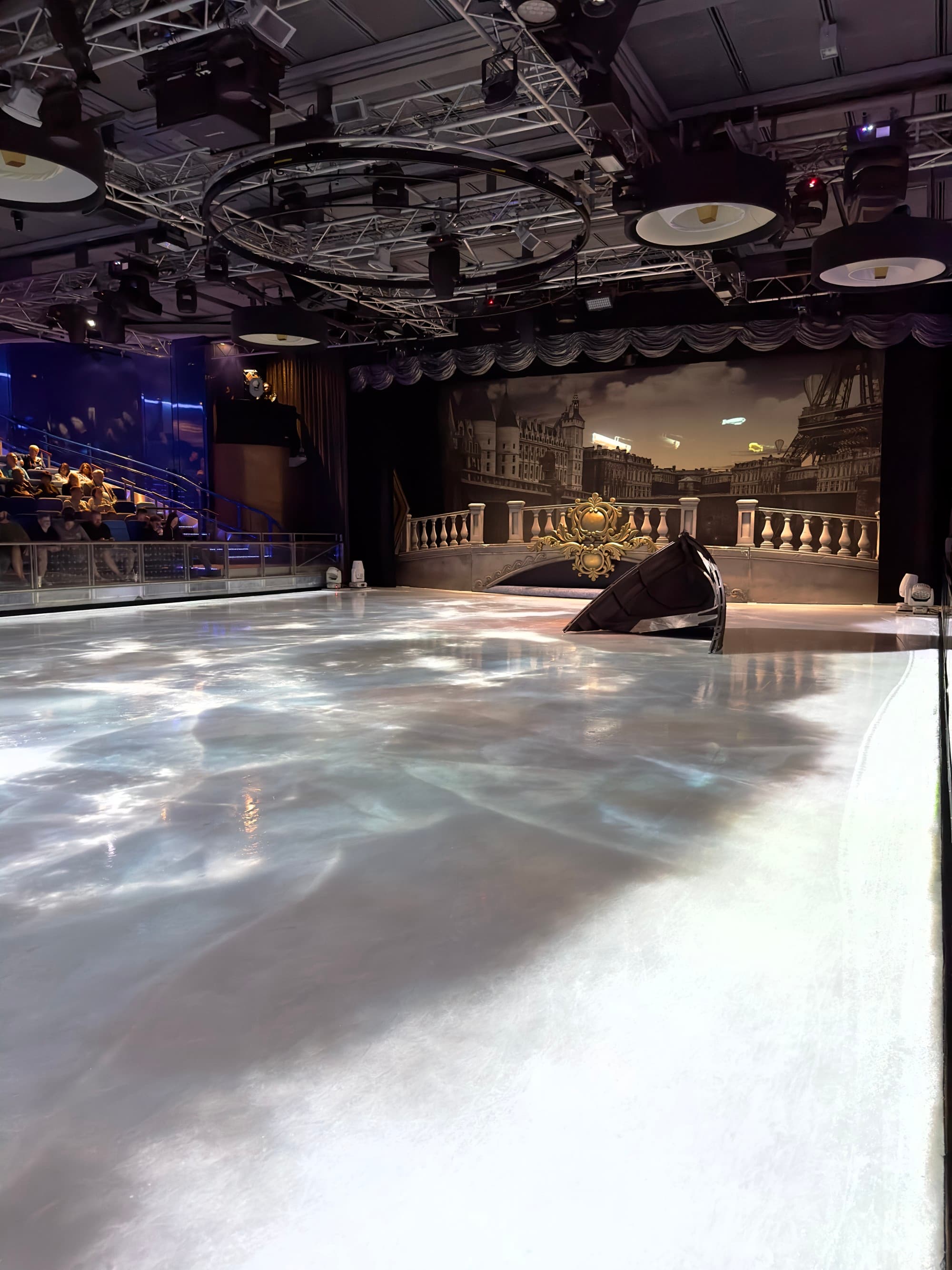 An indoor ice skating rink