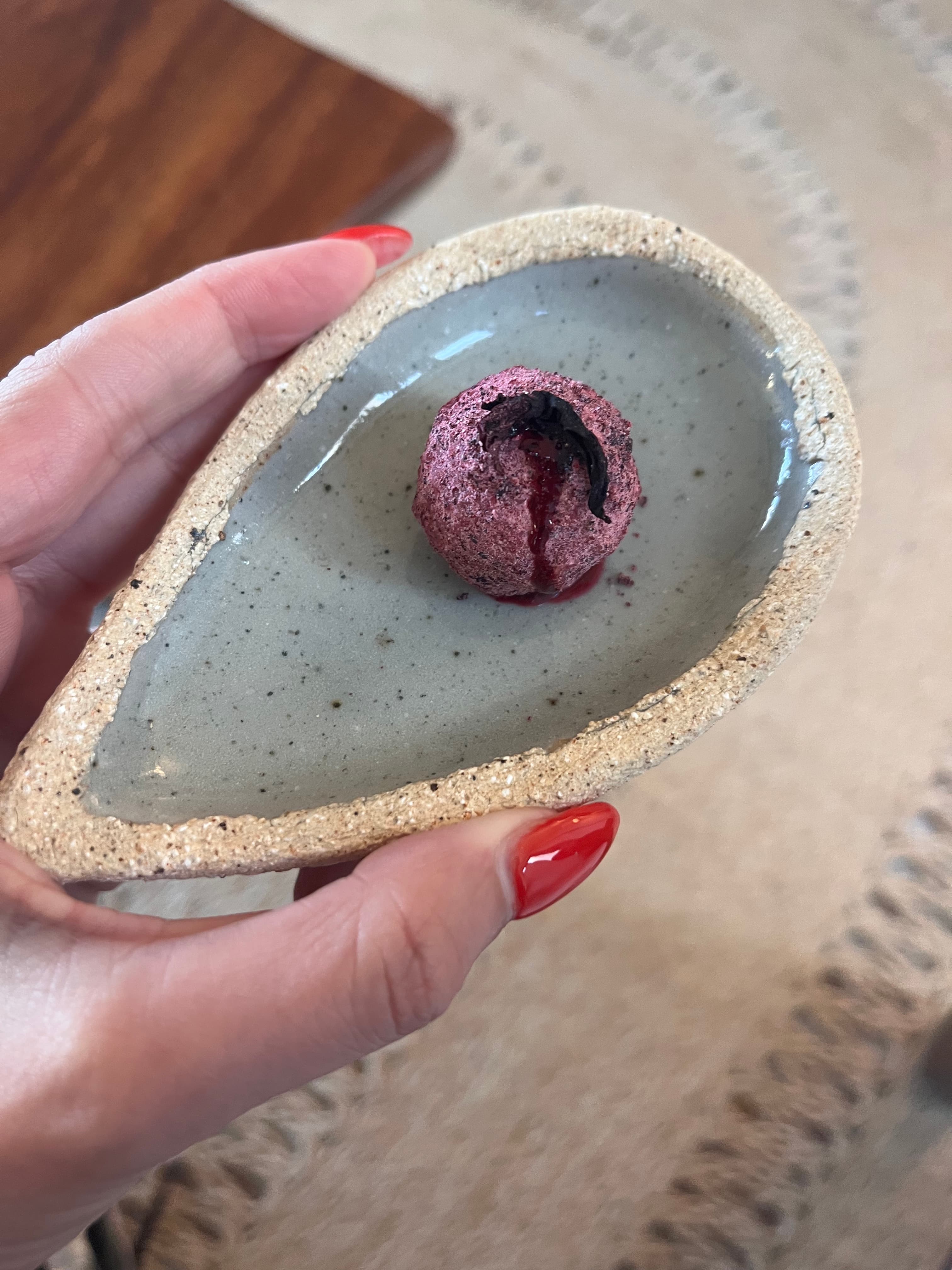 A small sized meal in the hand