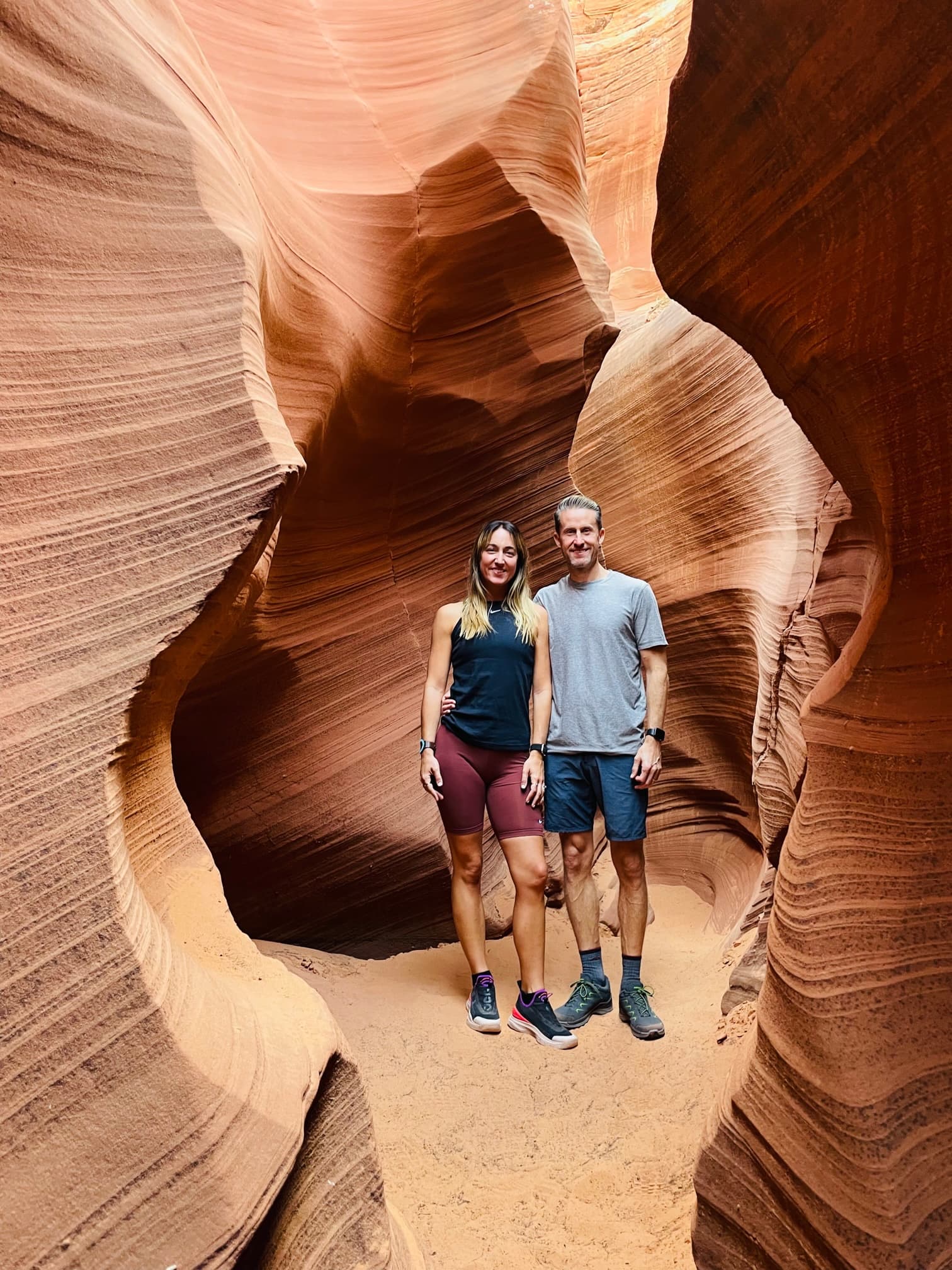 Couple posing at Antelope Canyon