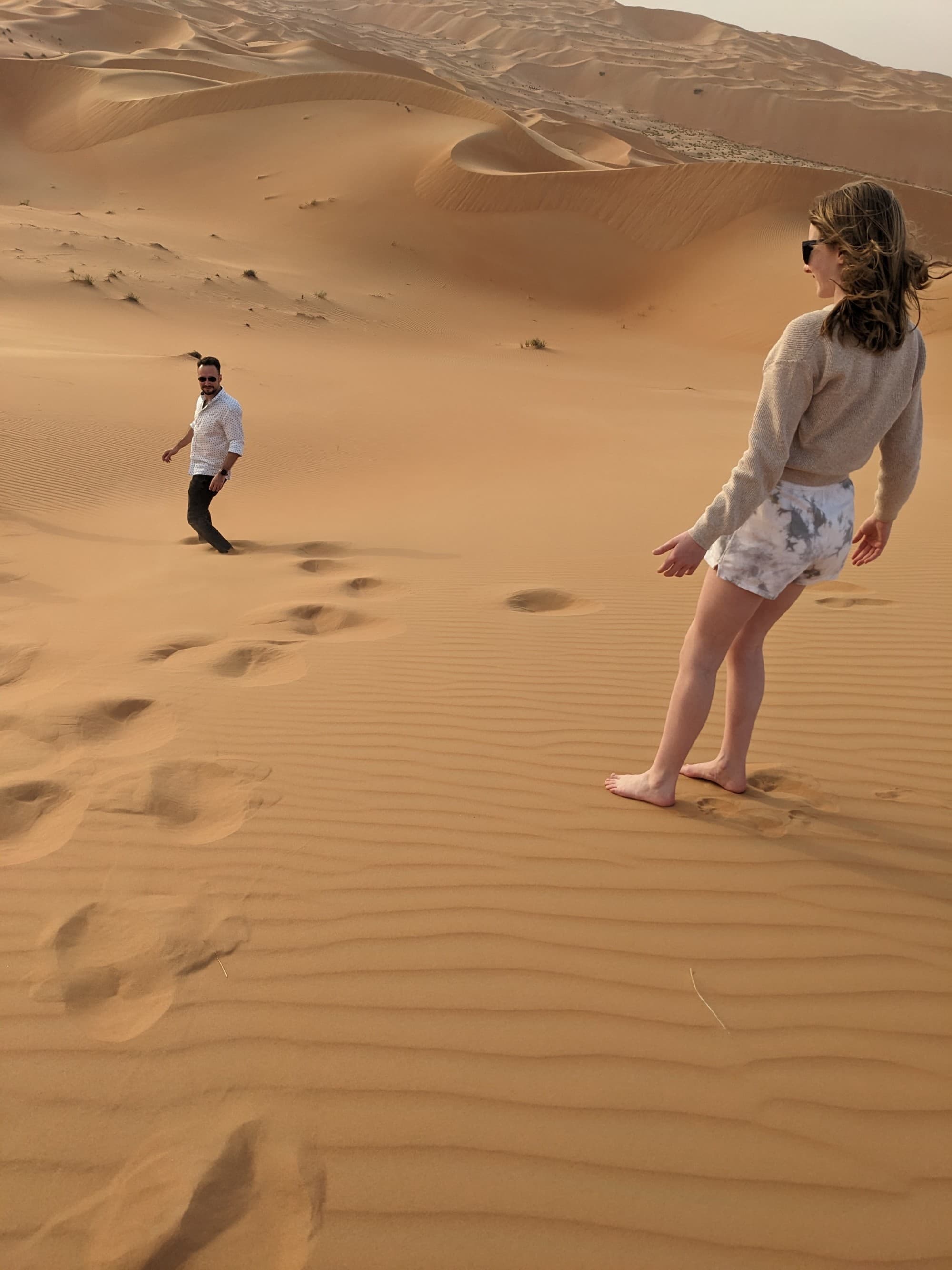 Kids playing in the desert