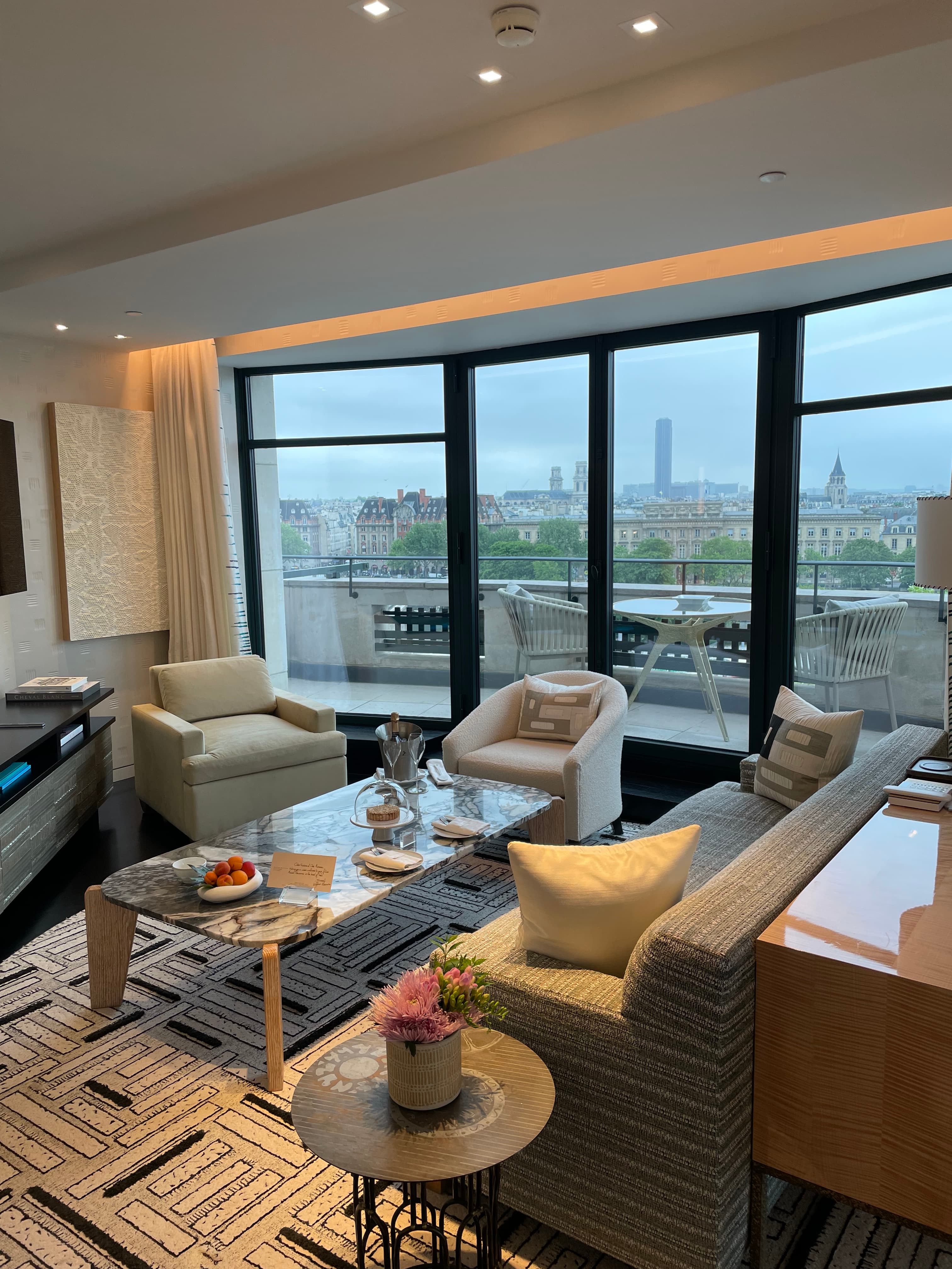 Sitting area in room with window view