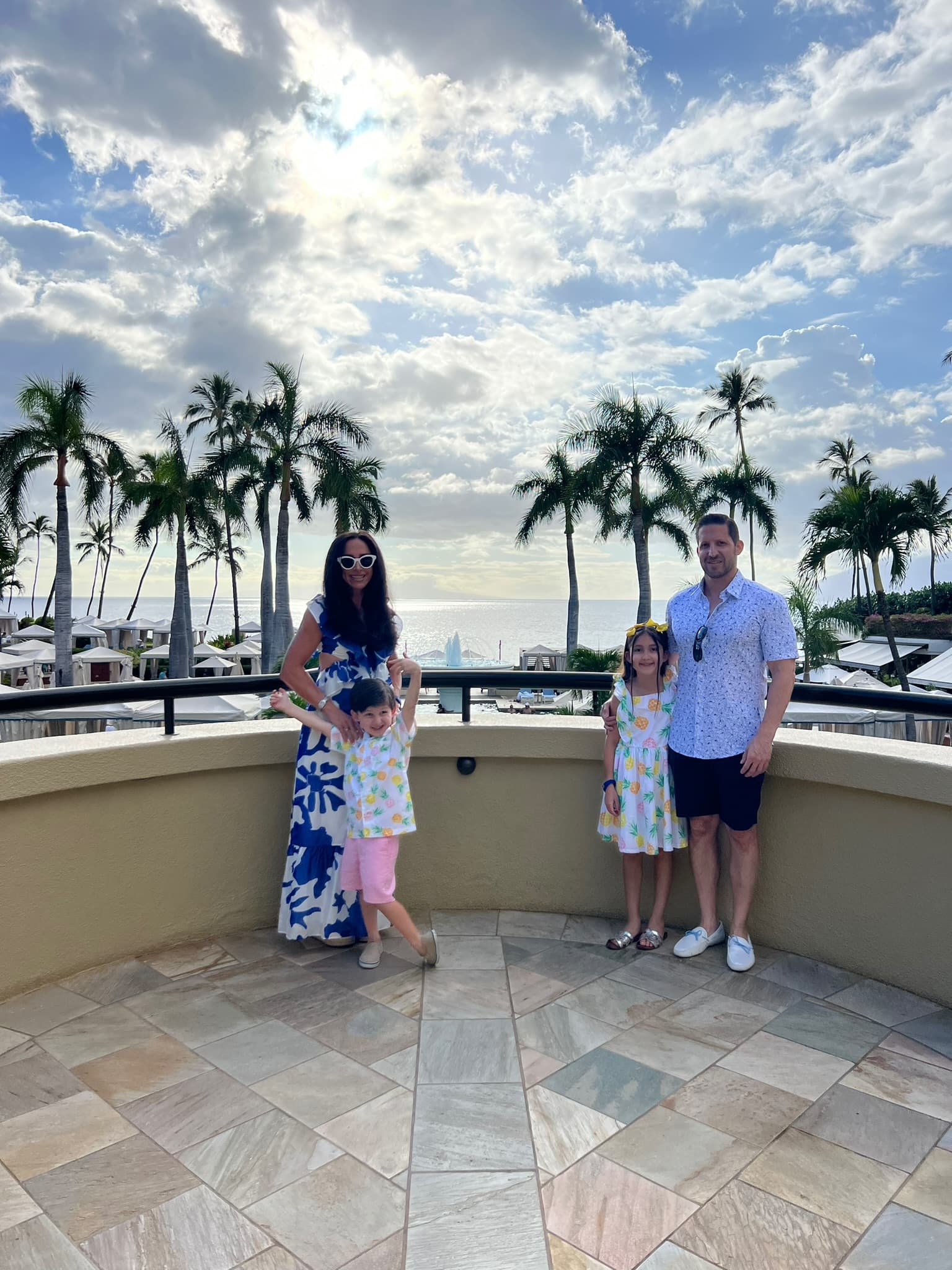 Travel advisor posing with family