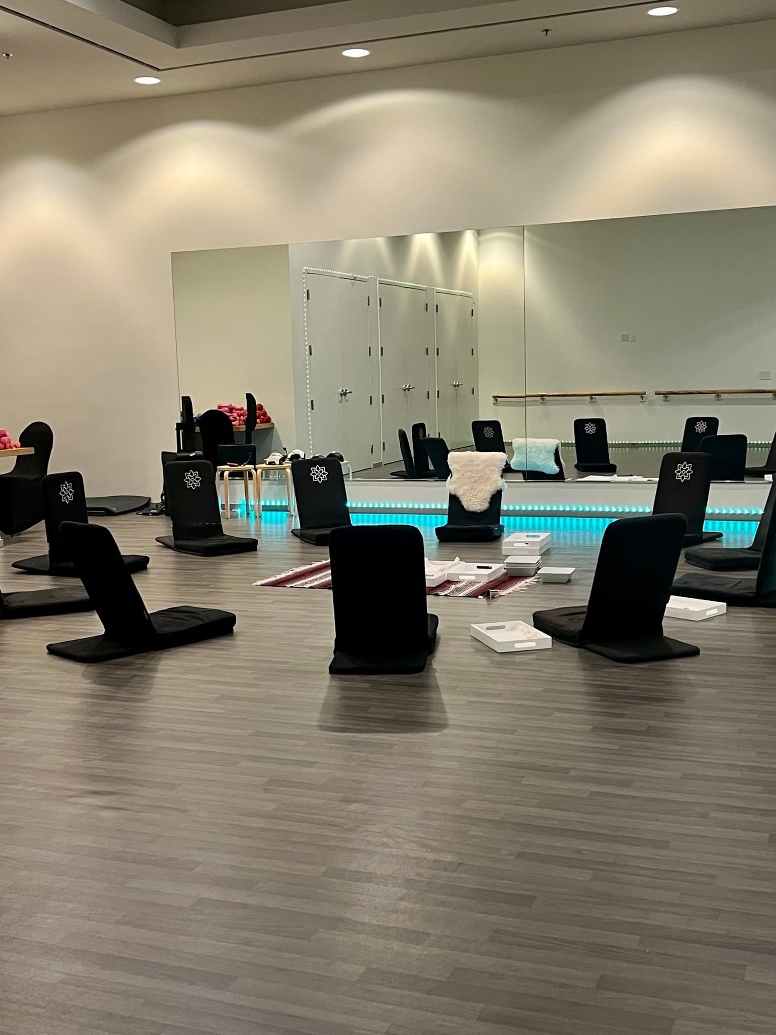 Yoga place and pool view