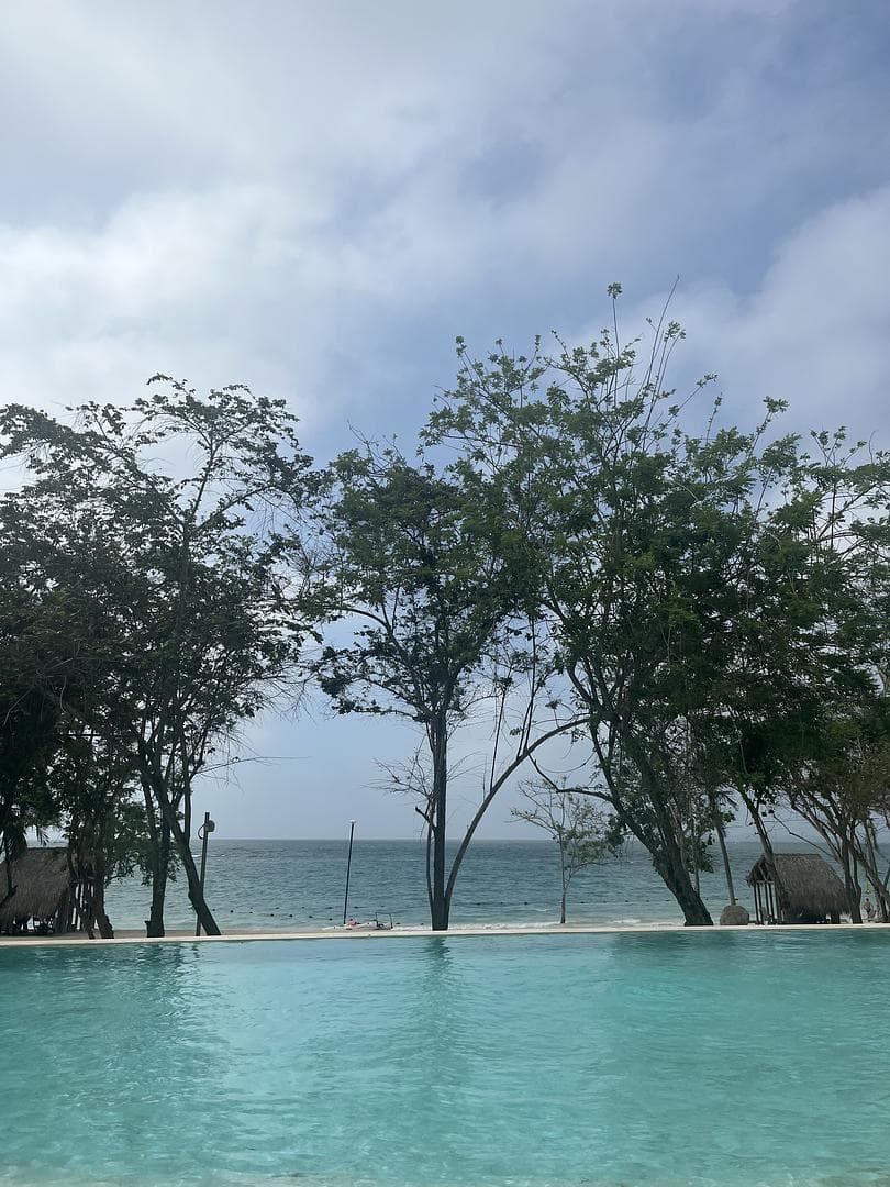 poolside view of ocean