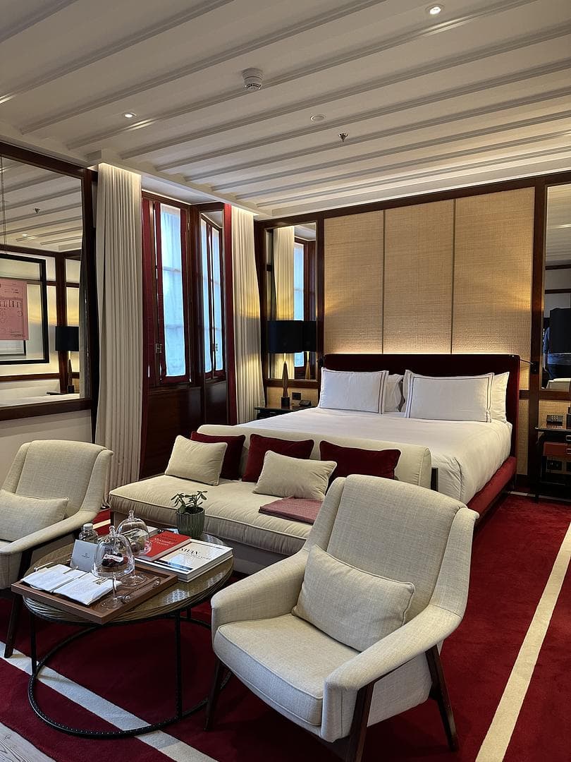 bedroom and sitting area