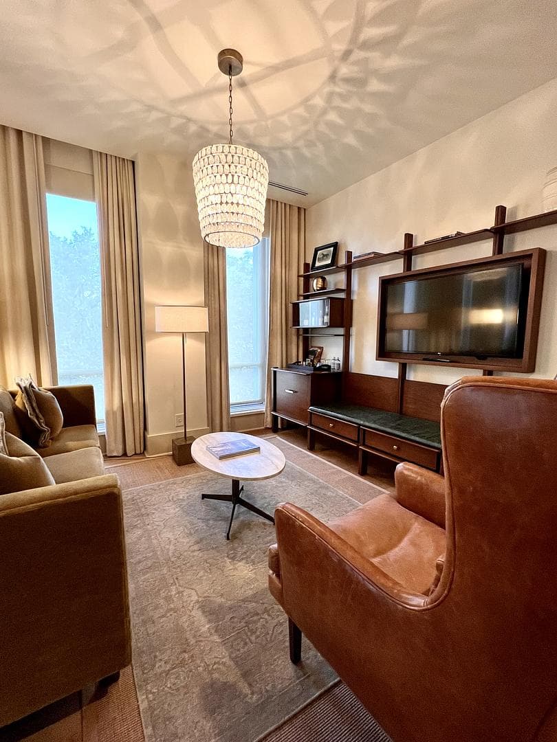 lounge area in flat bedroom