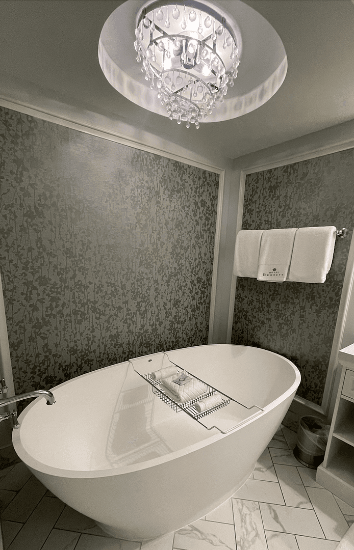 bathtub with essentials