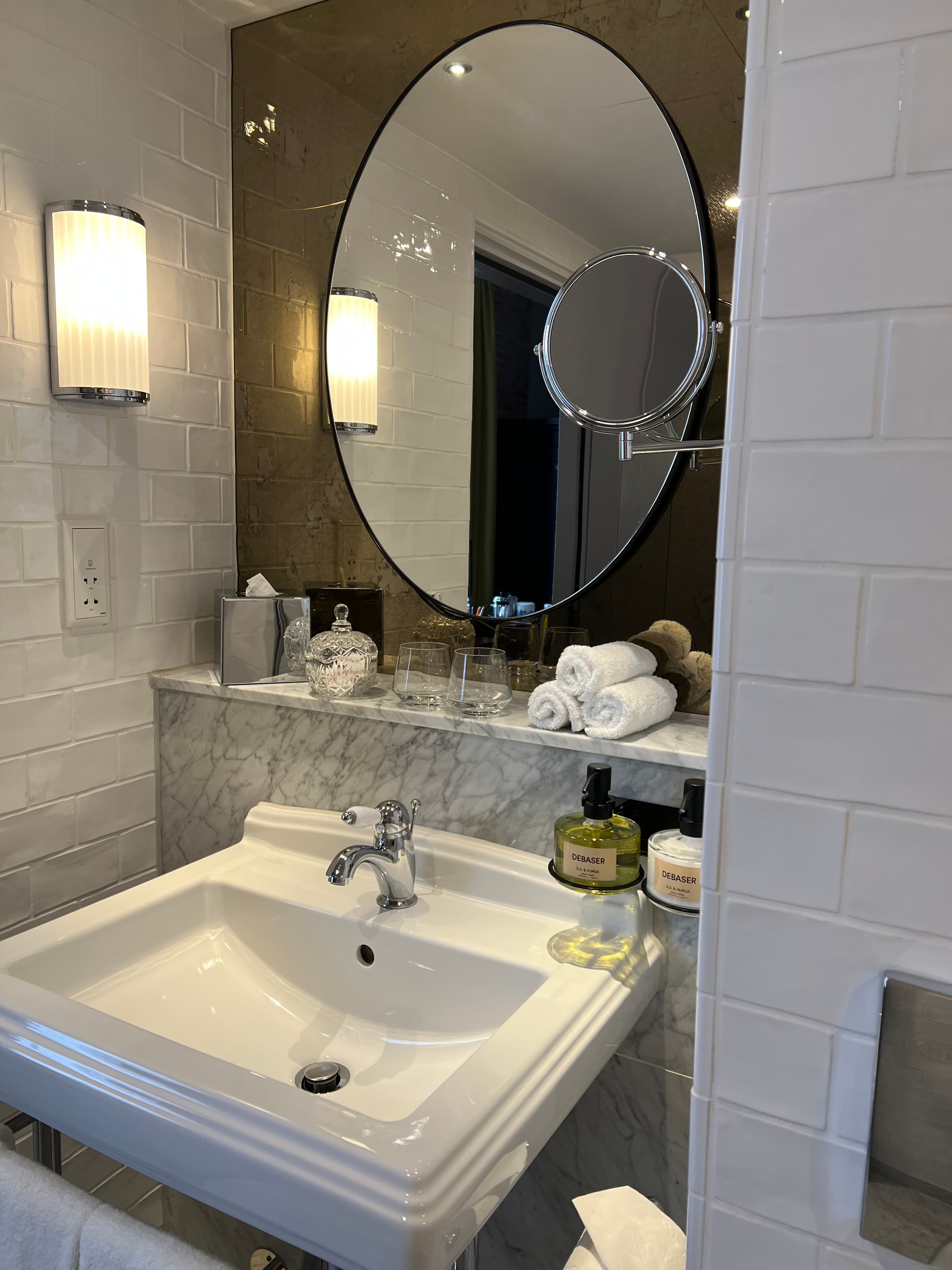 View of sink area of washroom