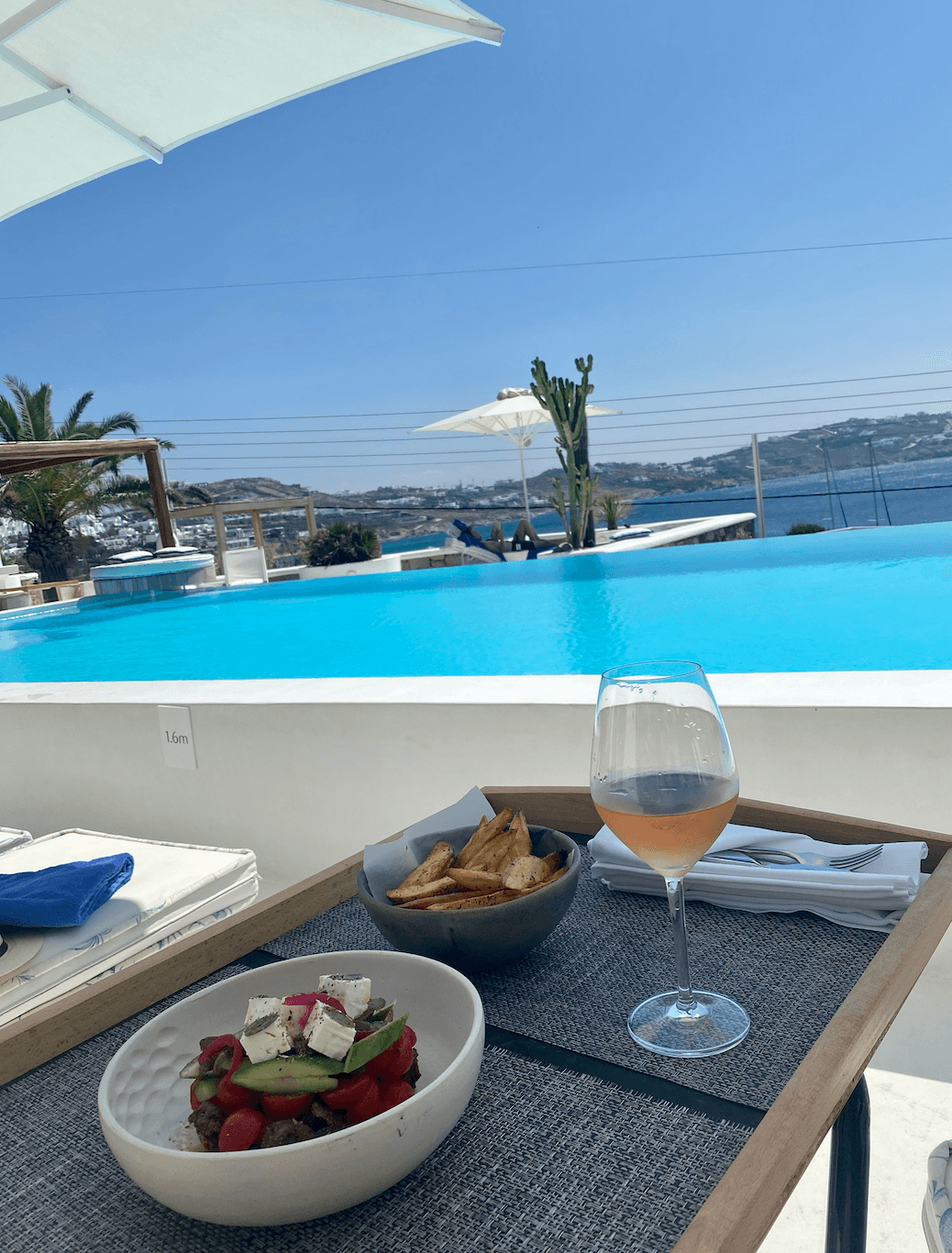 Food by the poolside