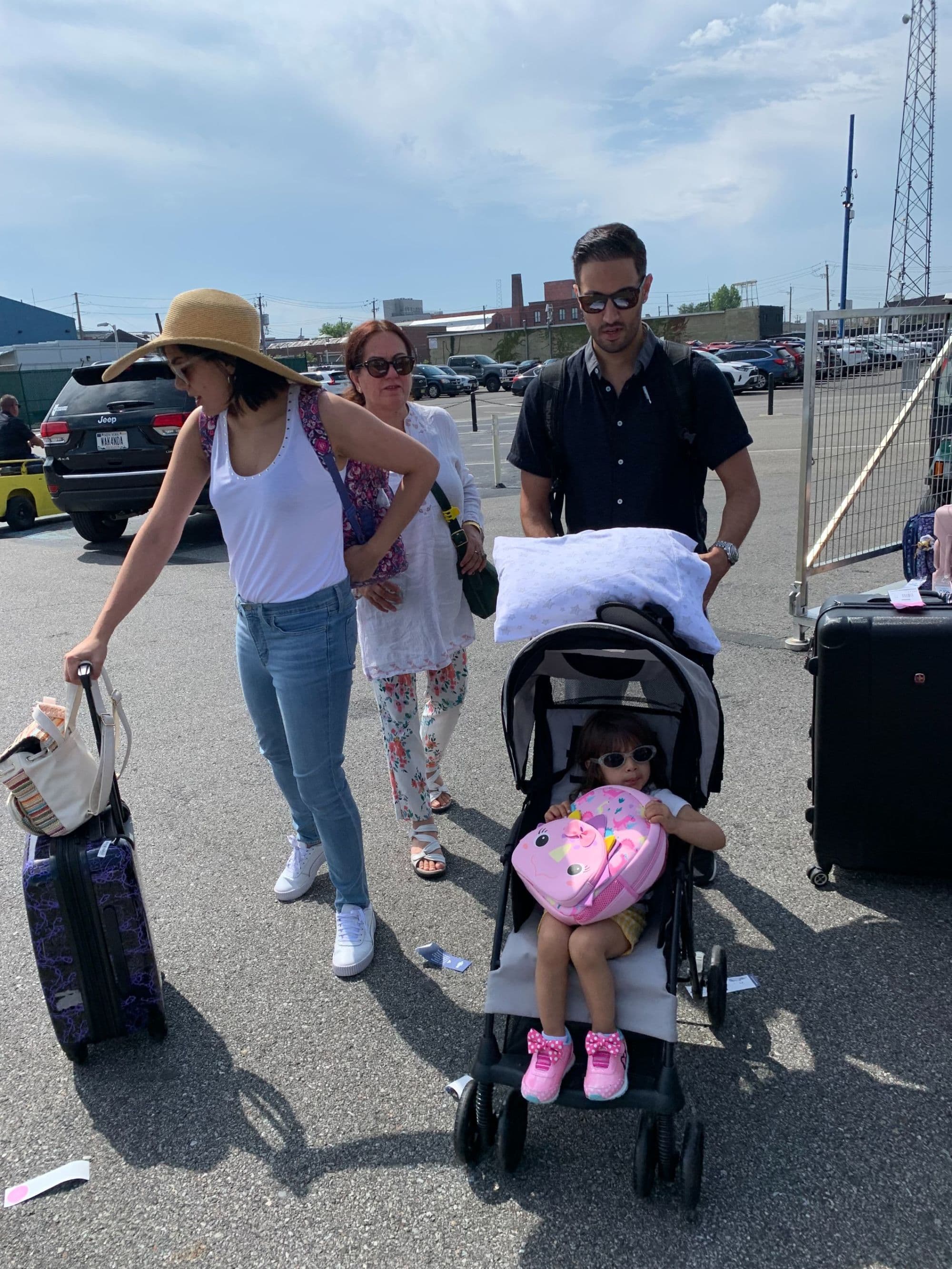 Travel advisor posing with family