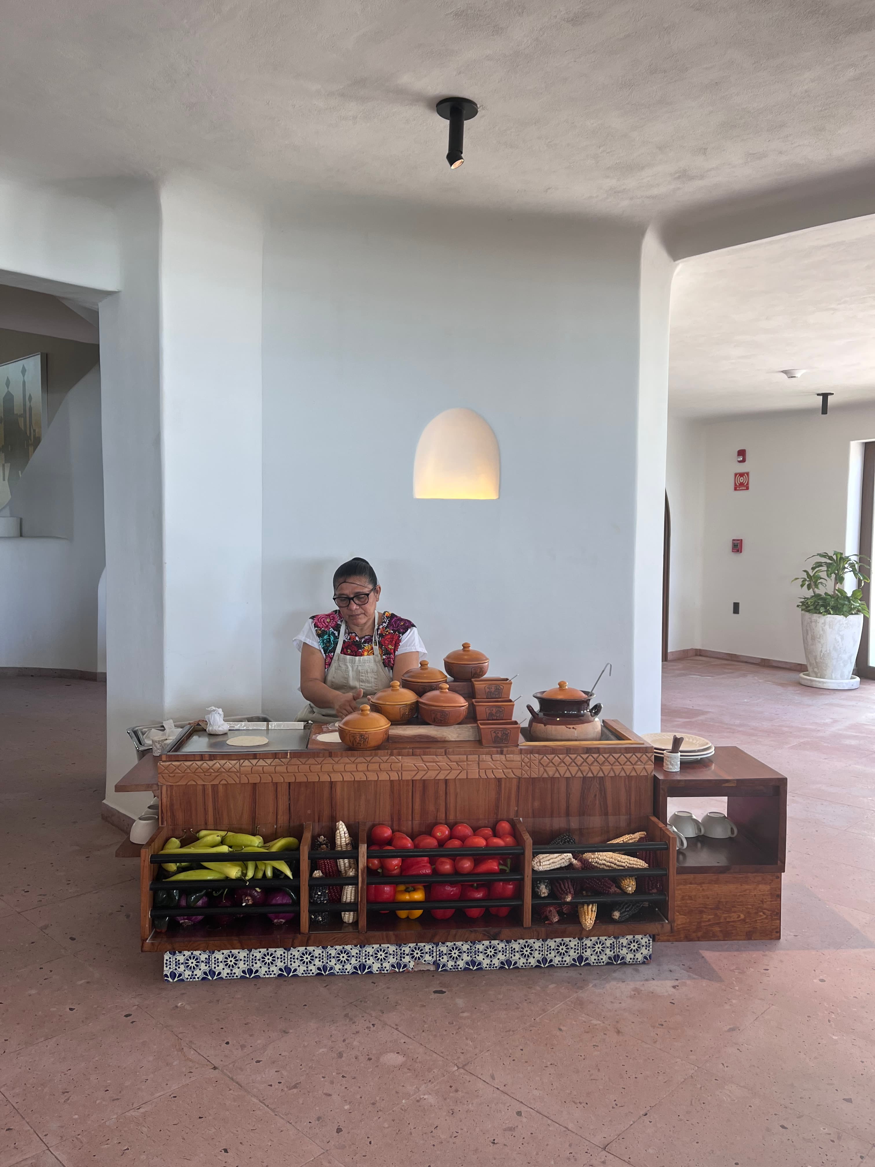 A hotel lobby with sofa