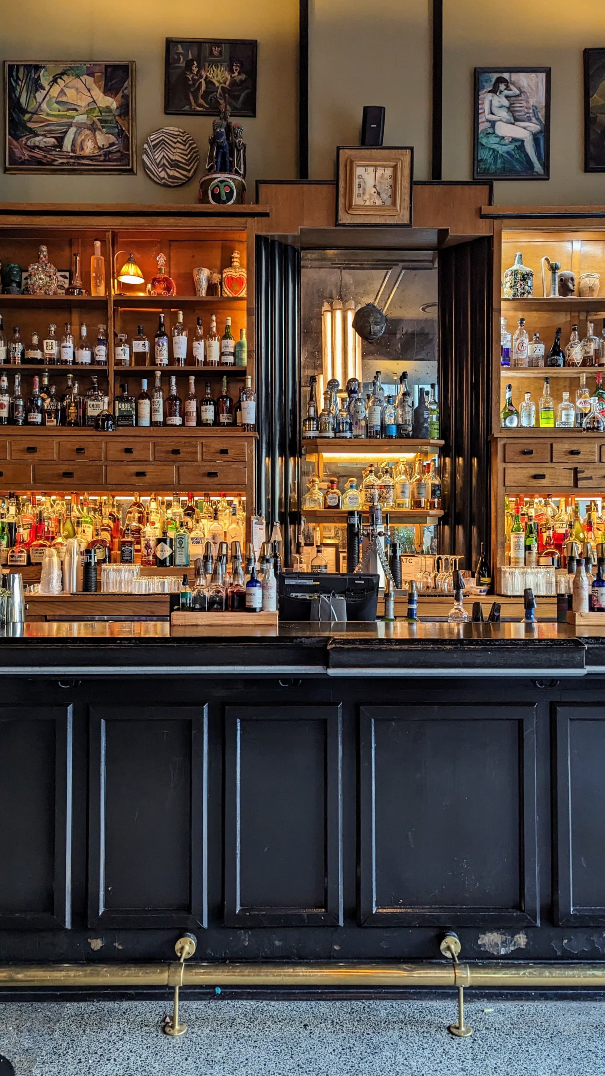 A decorated indoor bar