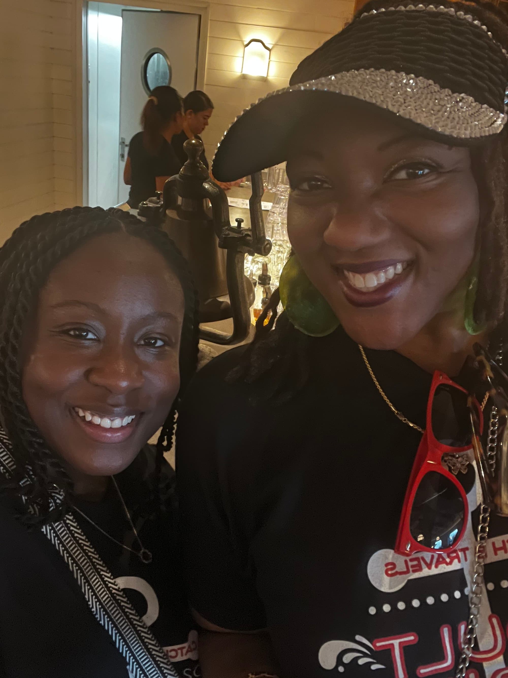 Two woman posing for a selfie