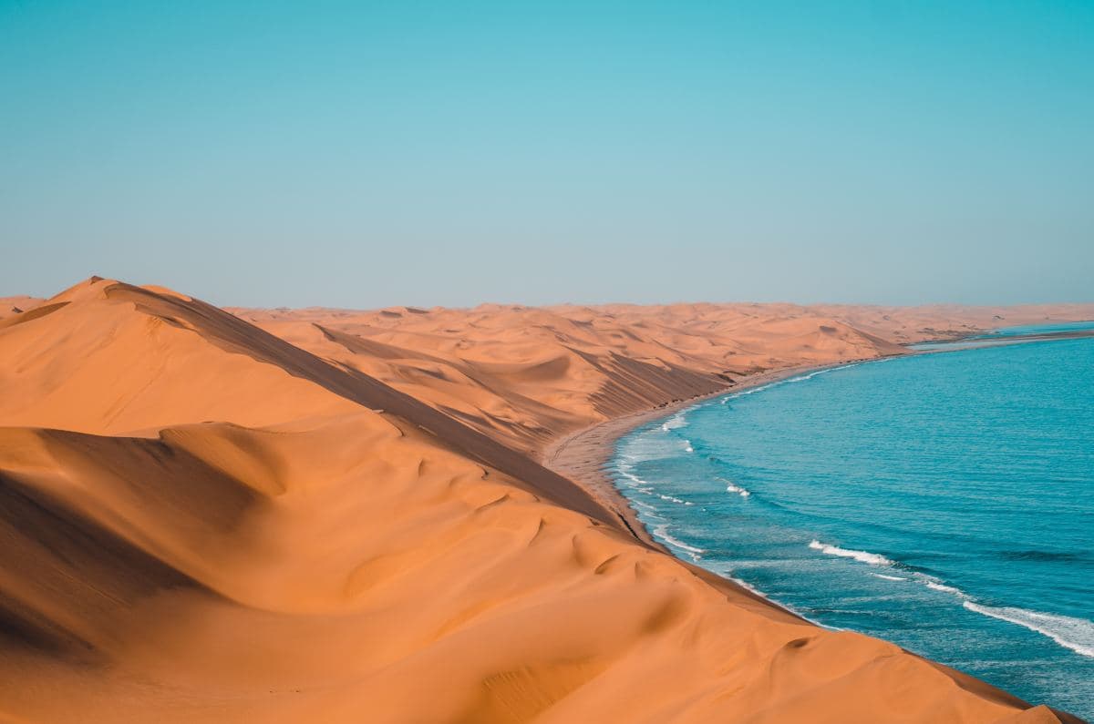 Desert by a body of water