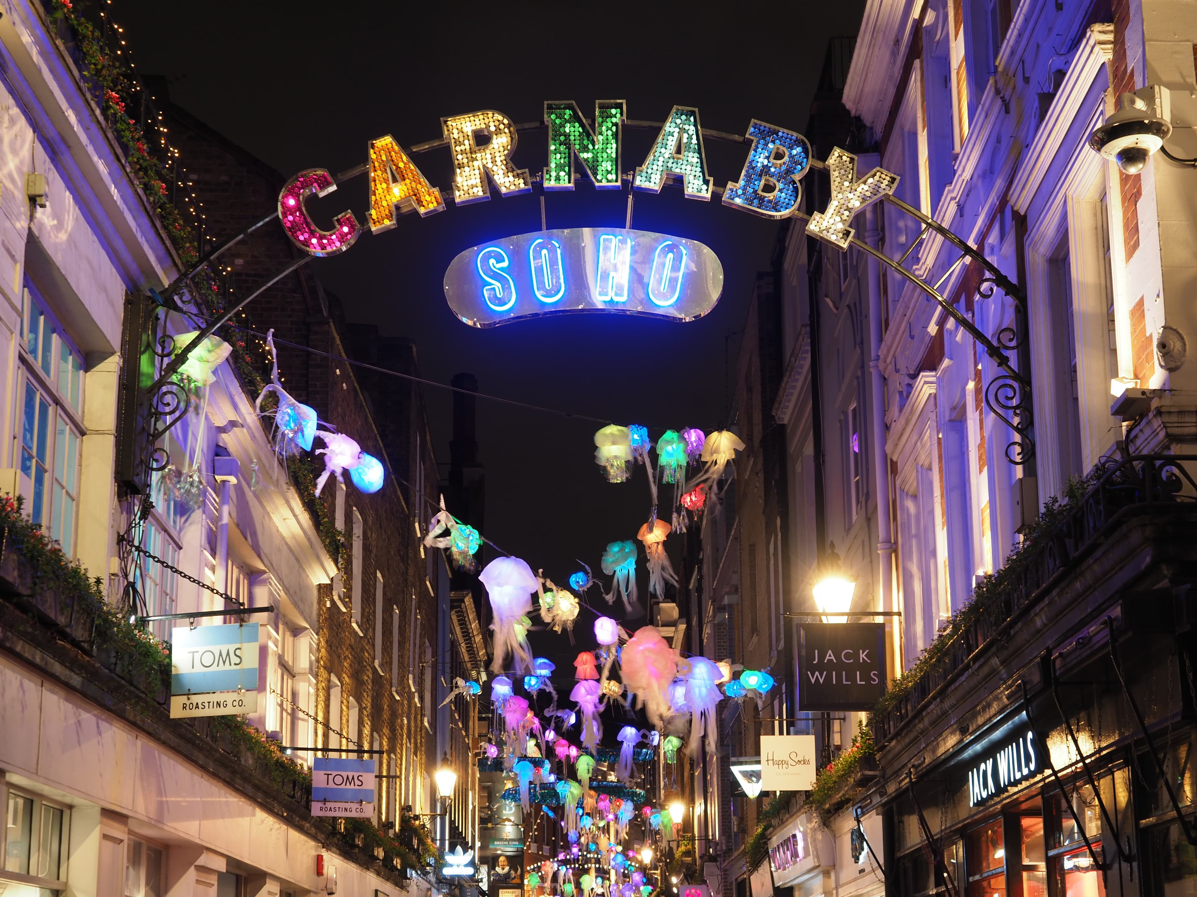 View of night in Soho