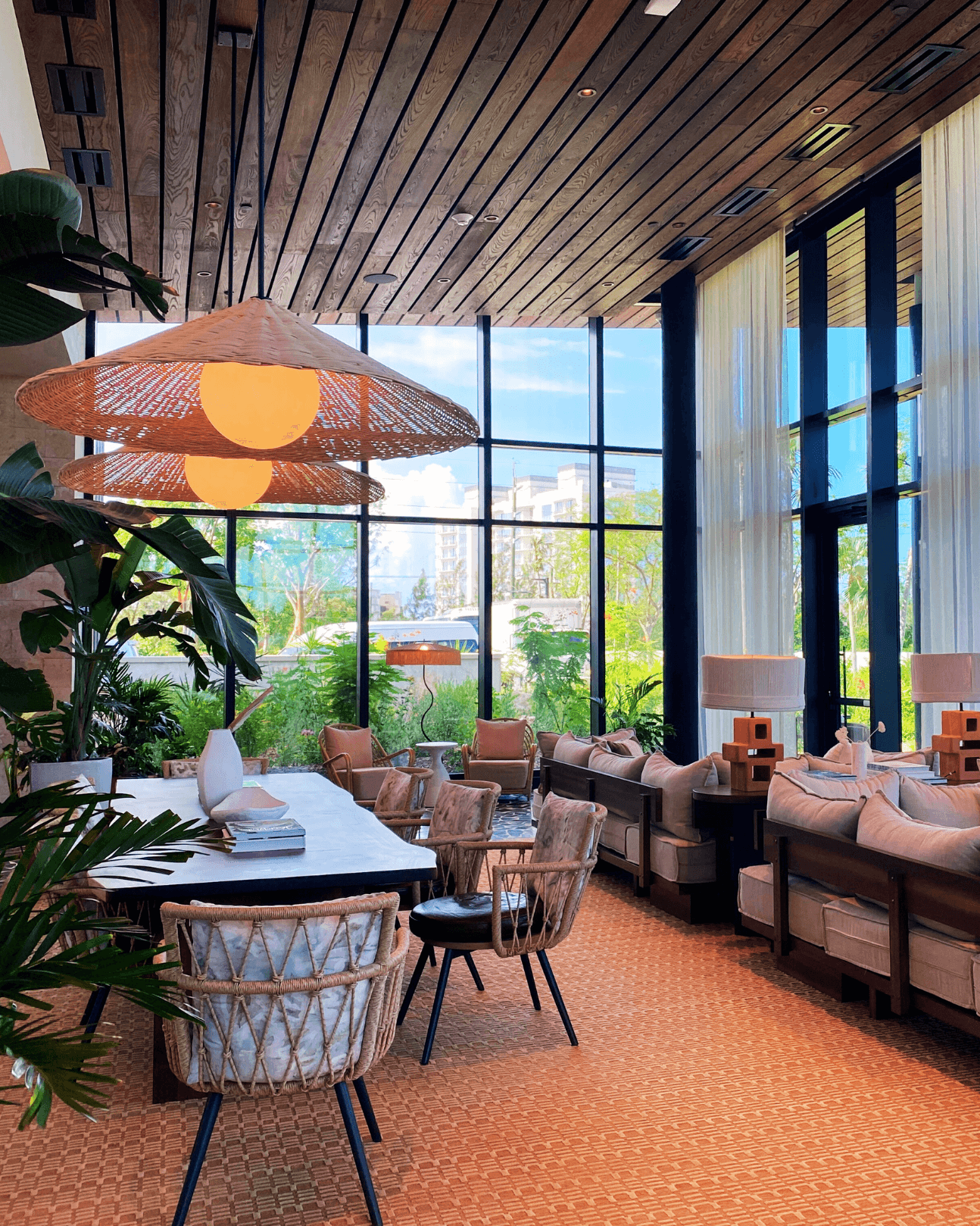 An indoor dining area