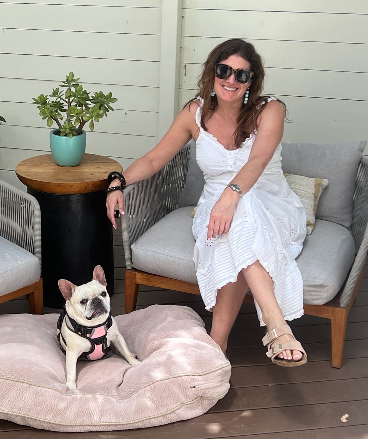 Emily & Ernestine in Private Batio off Cottage Room - Emily Martin