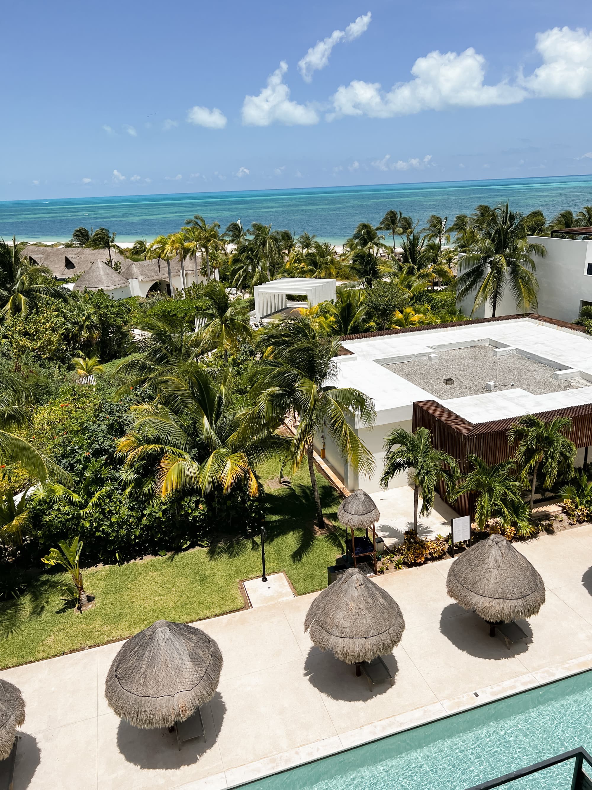 Sea and seaside view with blue sky.
