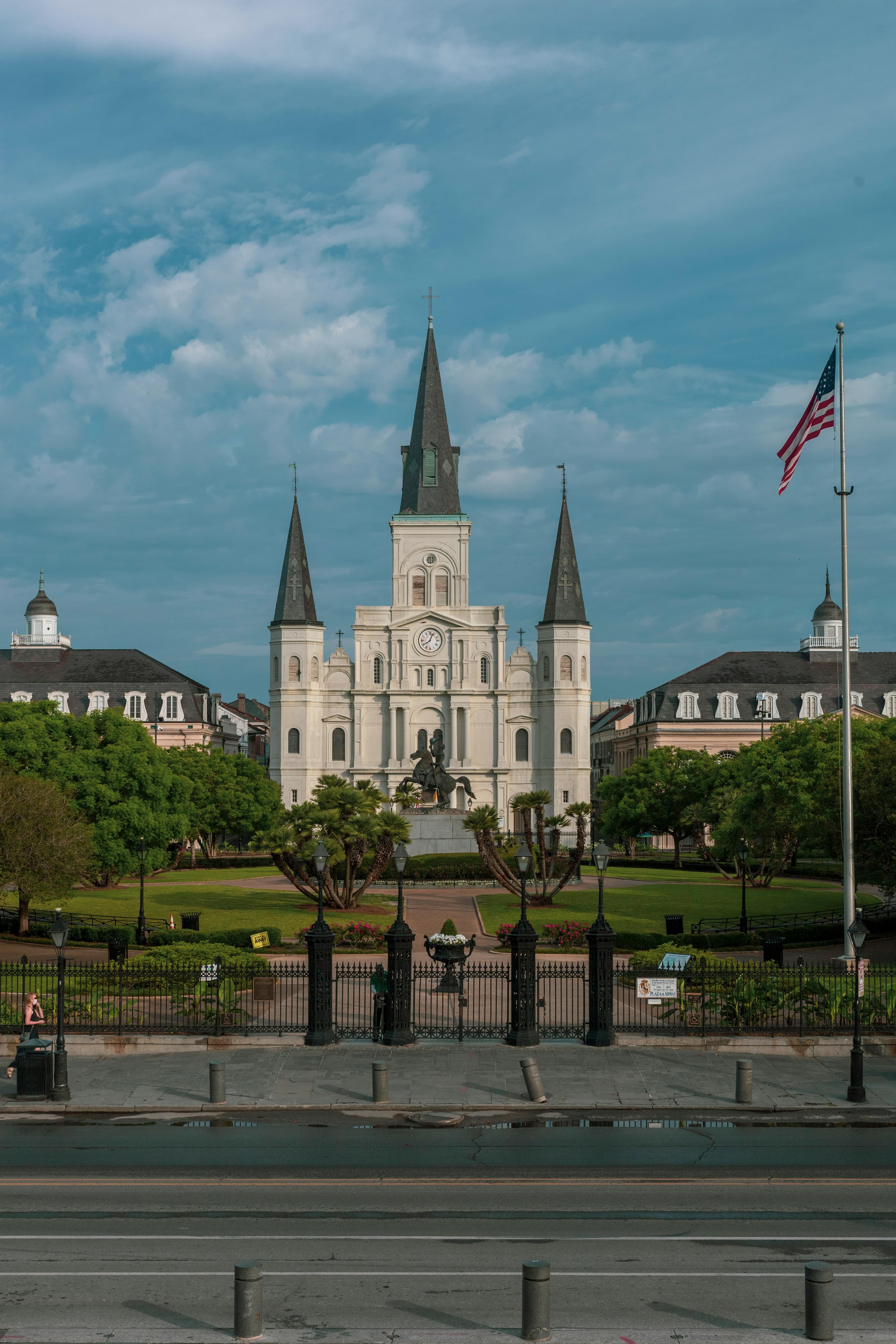 A view of New Orleans from a beautiful park.