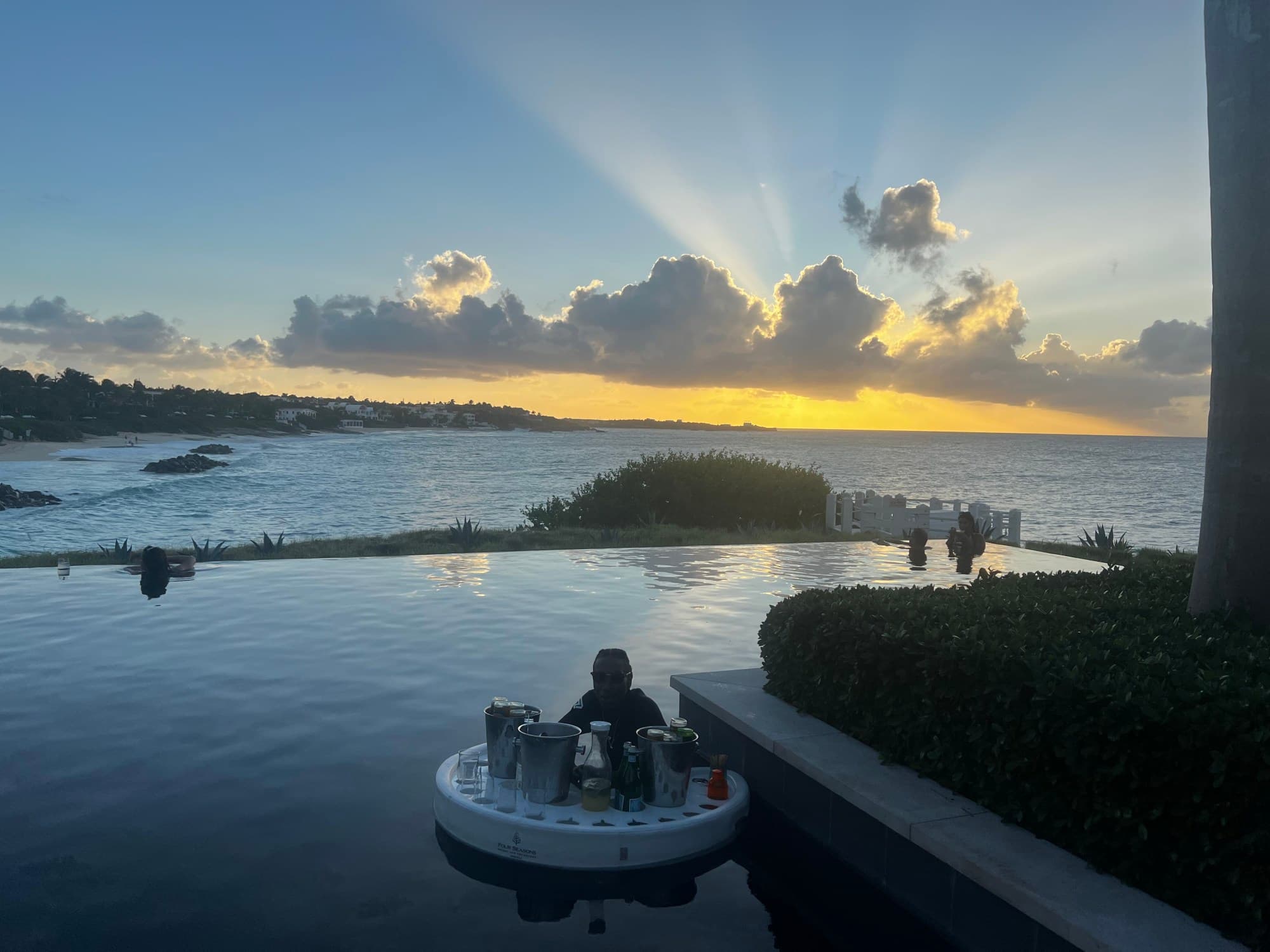 Four Seasons Anguilla Sunset in pool bar - Jeff Goldstein