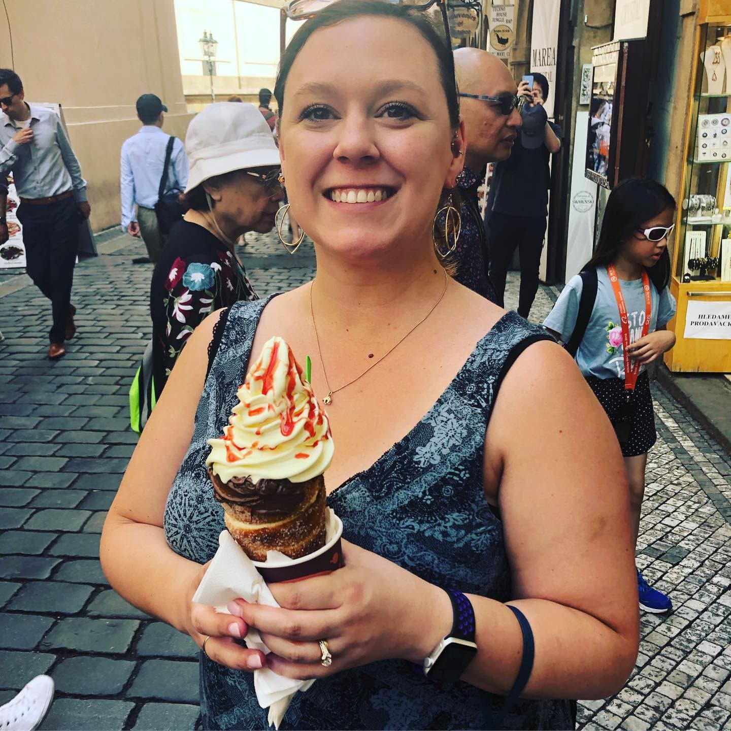 Having an ice-cream on the street