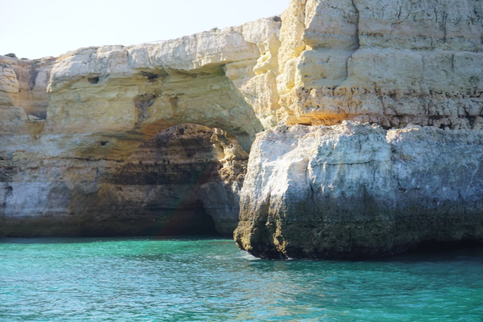 View of Natural arch Elephant Rock of Praia da Marinha in Algarve