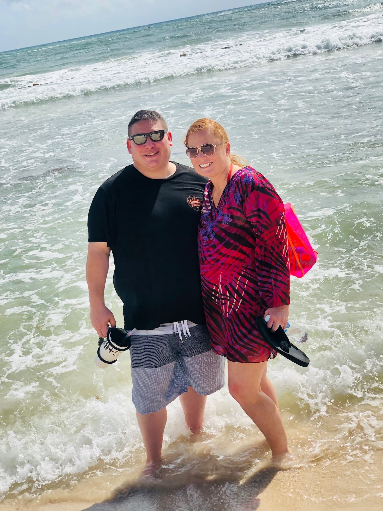 Posing for a couple photo on the beach