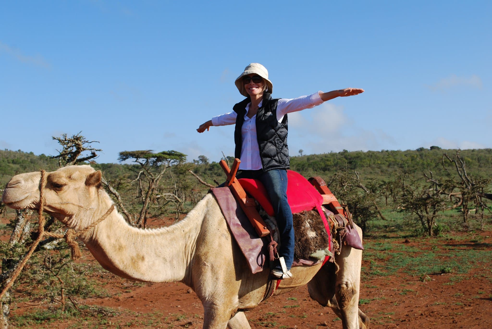 Riding on a camel