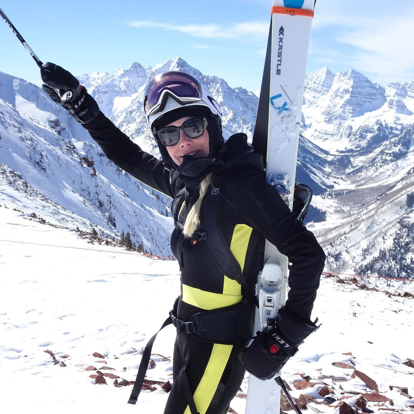 Skiing in the mountains