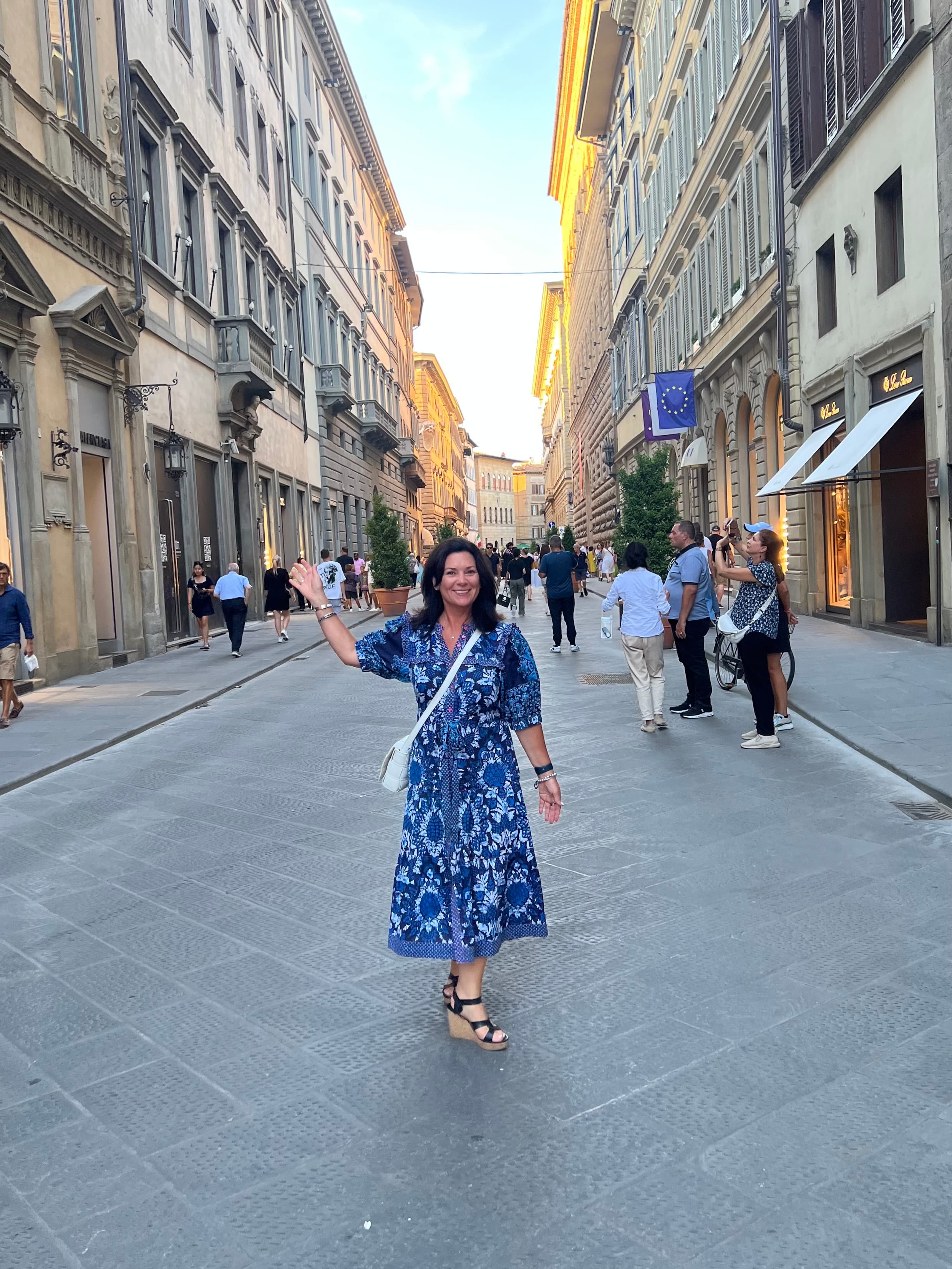 Posing for a picture on the street