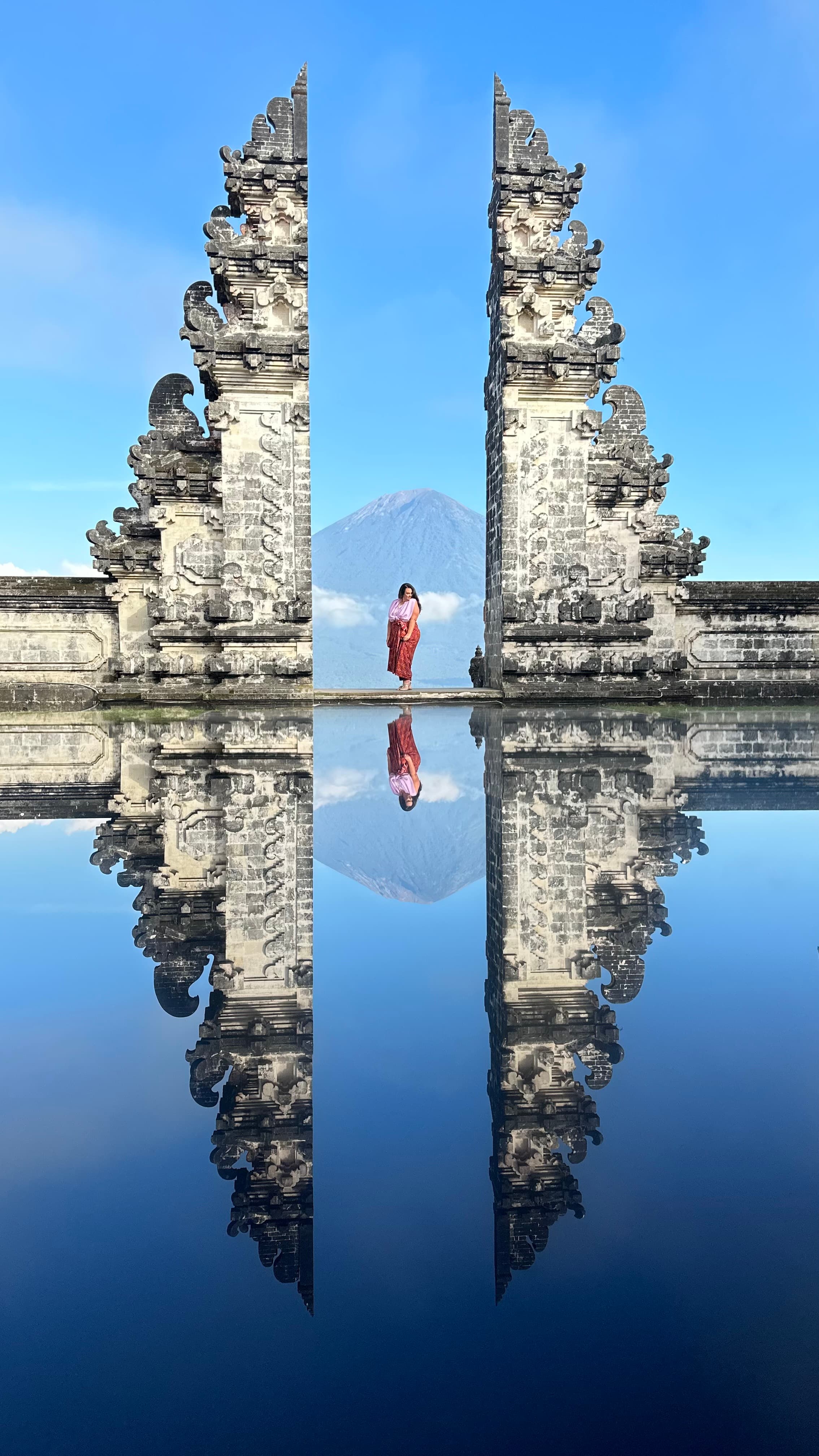 Posing for a picture at Gate of Heaven Lempuyang Temple