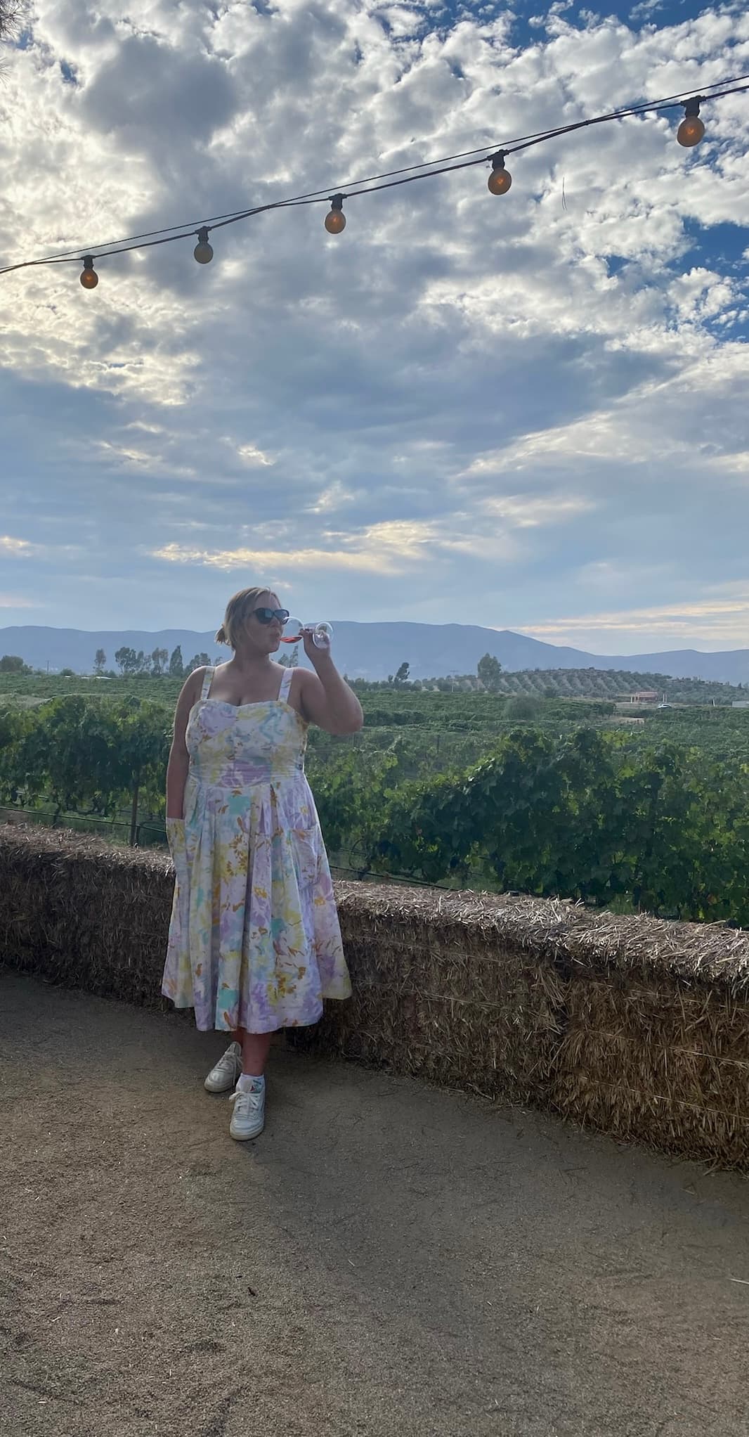 Sipping wine to the beautiful views