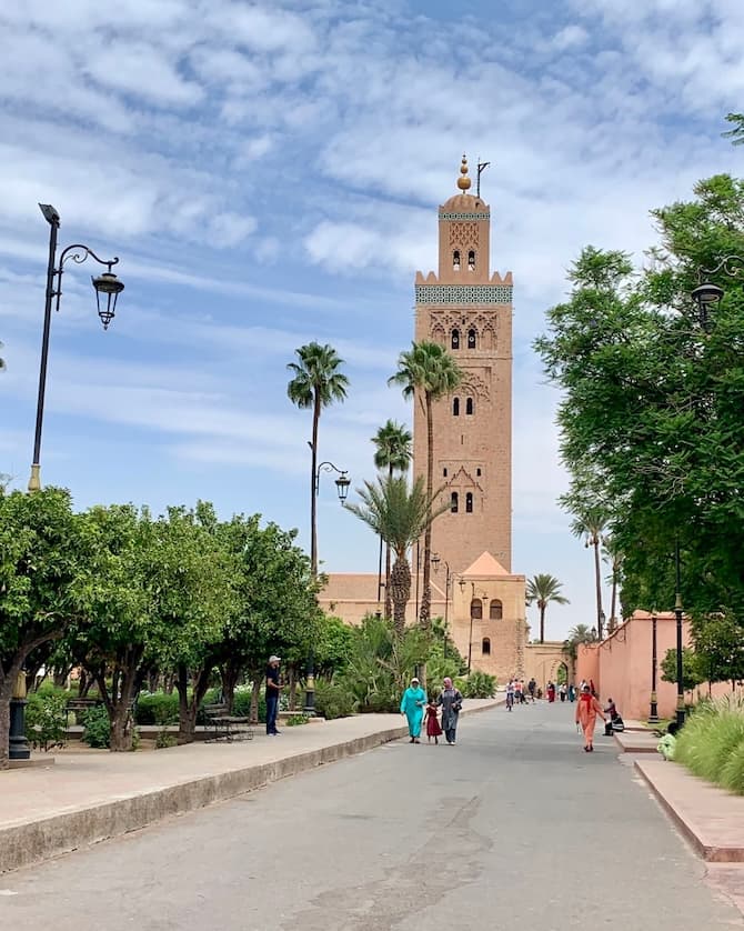 Beautiful view of Koutoubia mosque