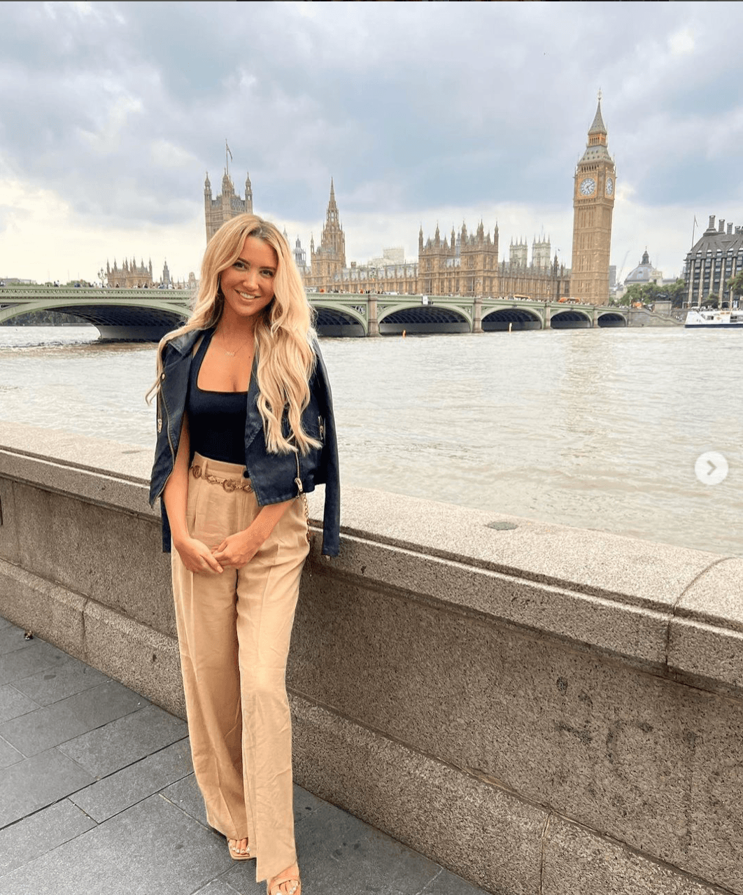 Posing for a picture with the Big Ben in view