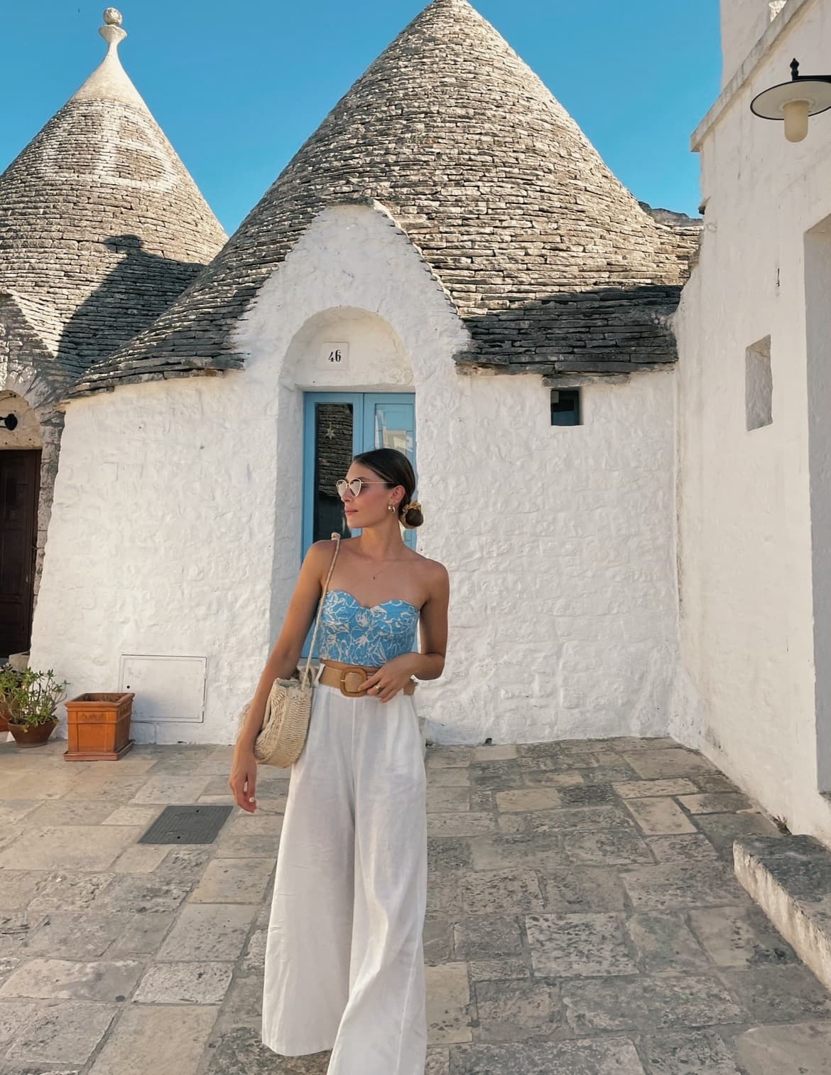 Posing for a picture on a street