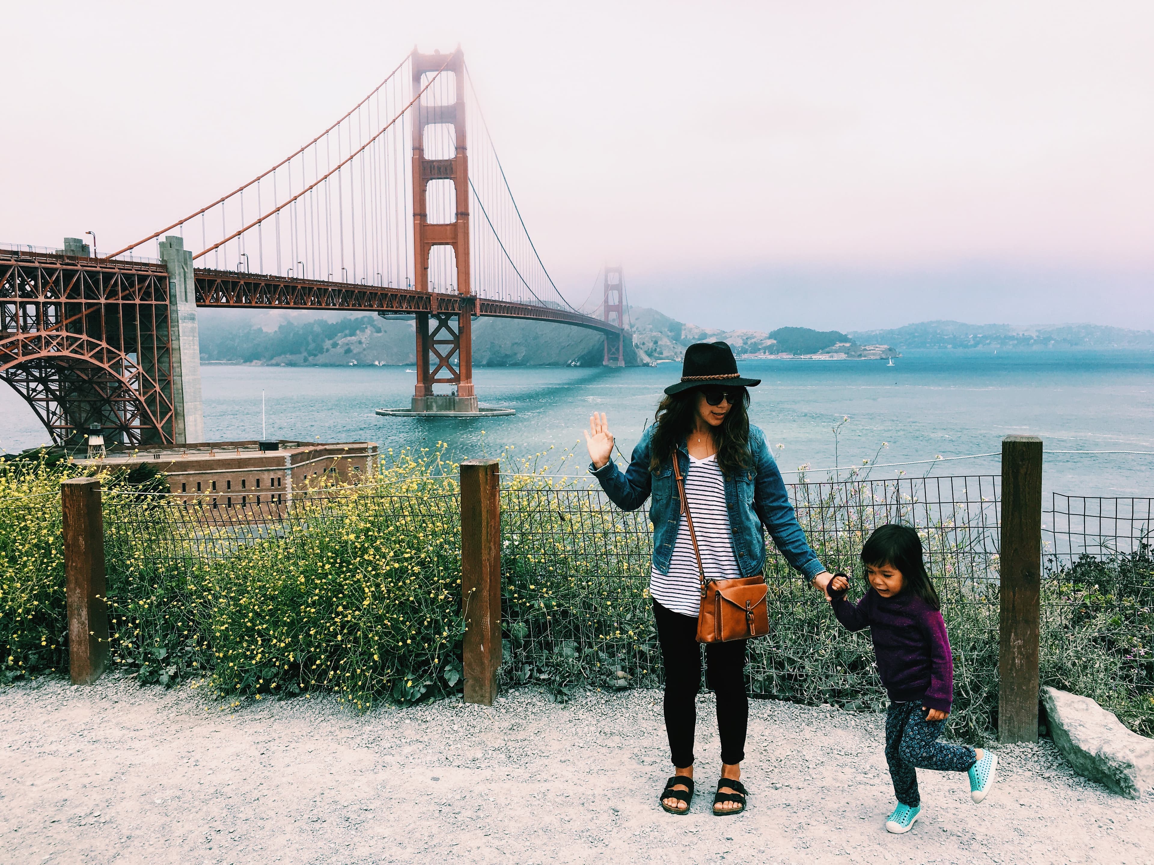 Picture of Michelle with kid at Golden Gate