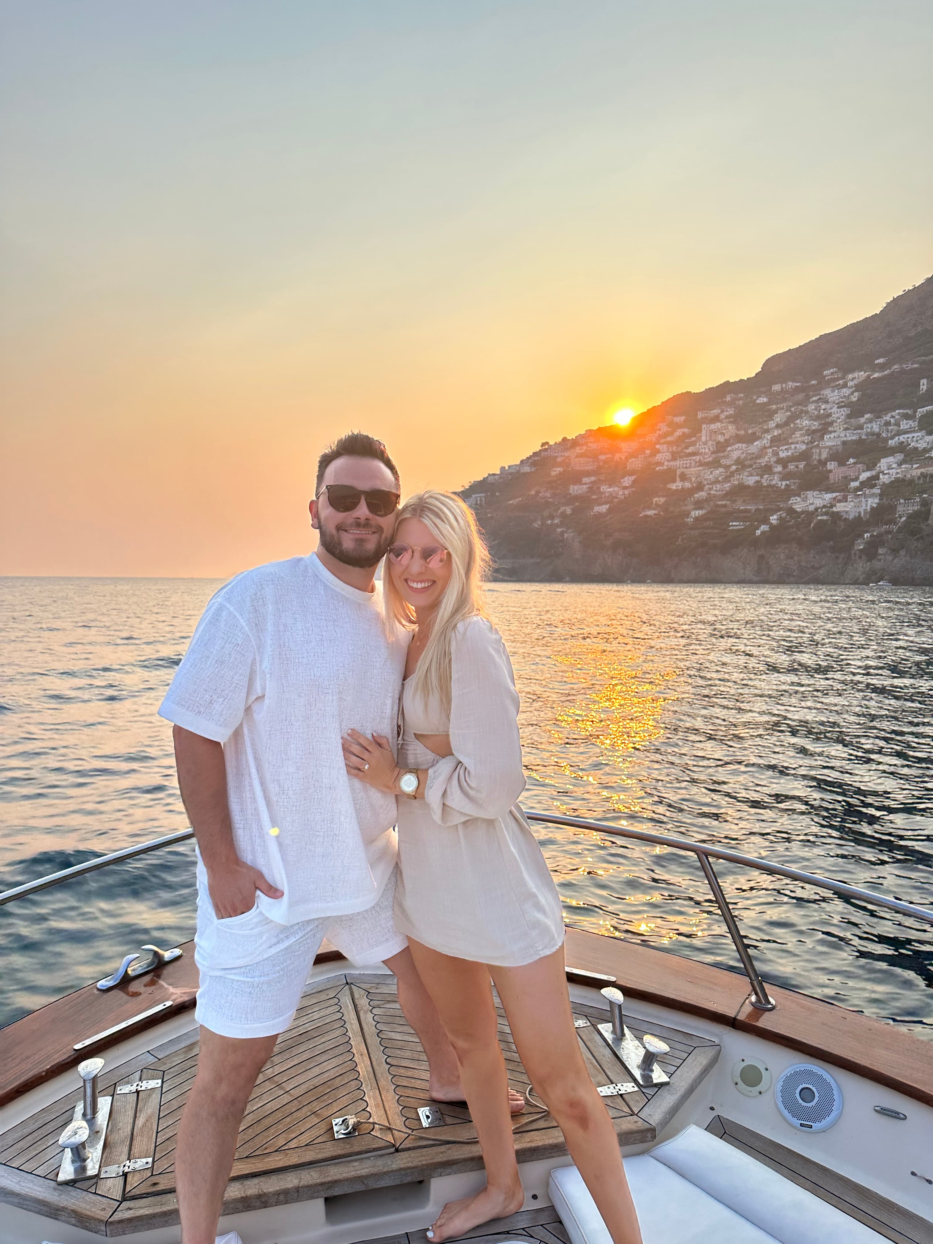 Posing for a picture on the boat