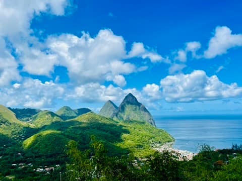 Beautiful view of green hills