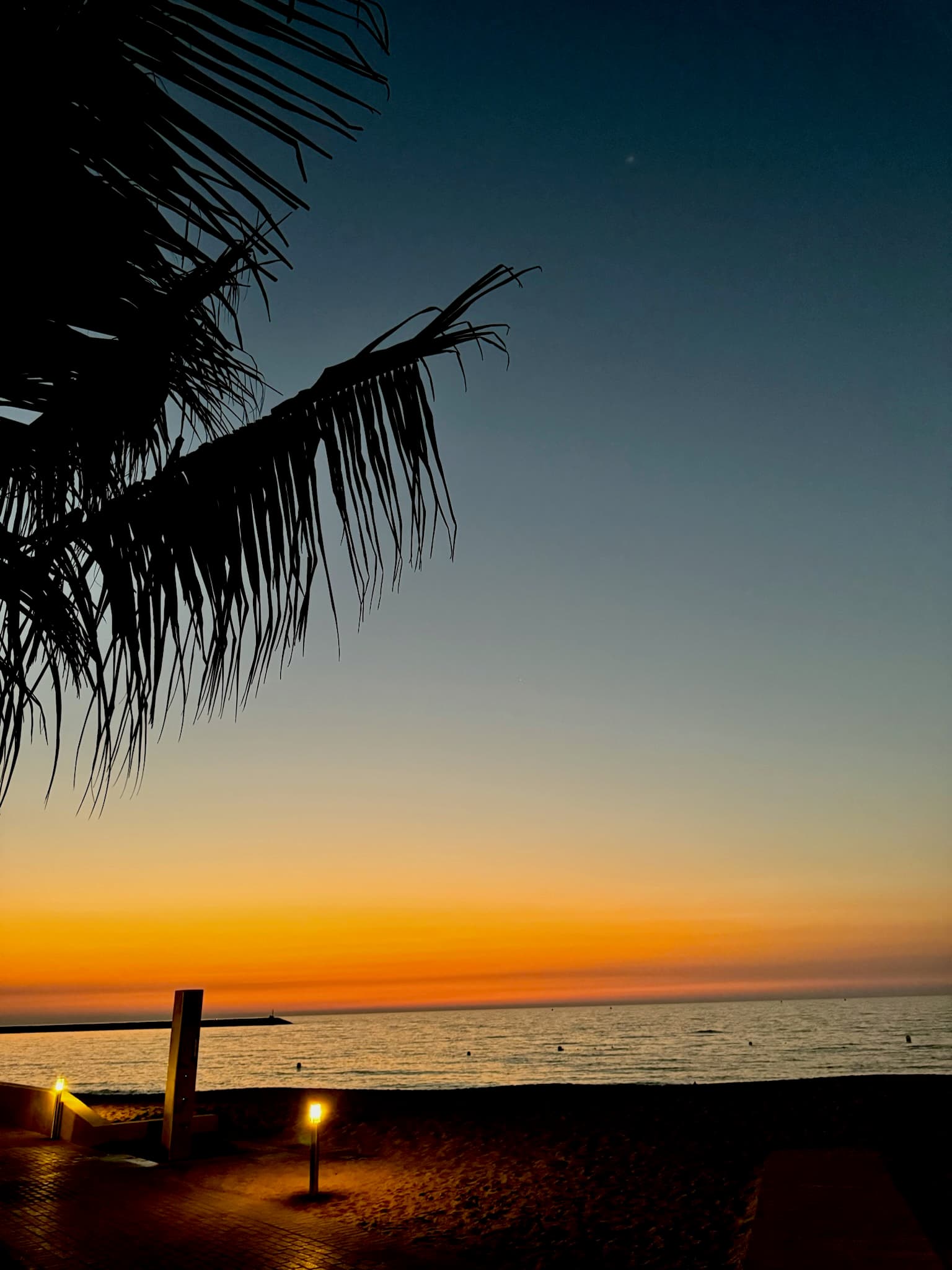 Beautiful view of the beach at sunset