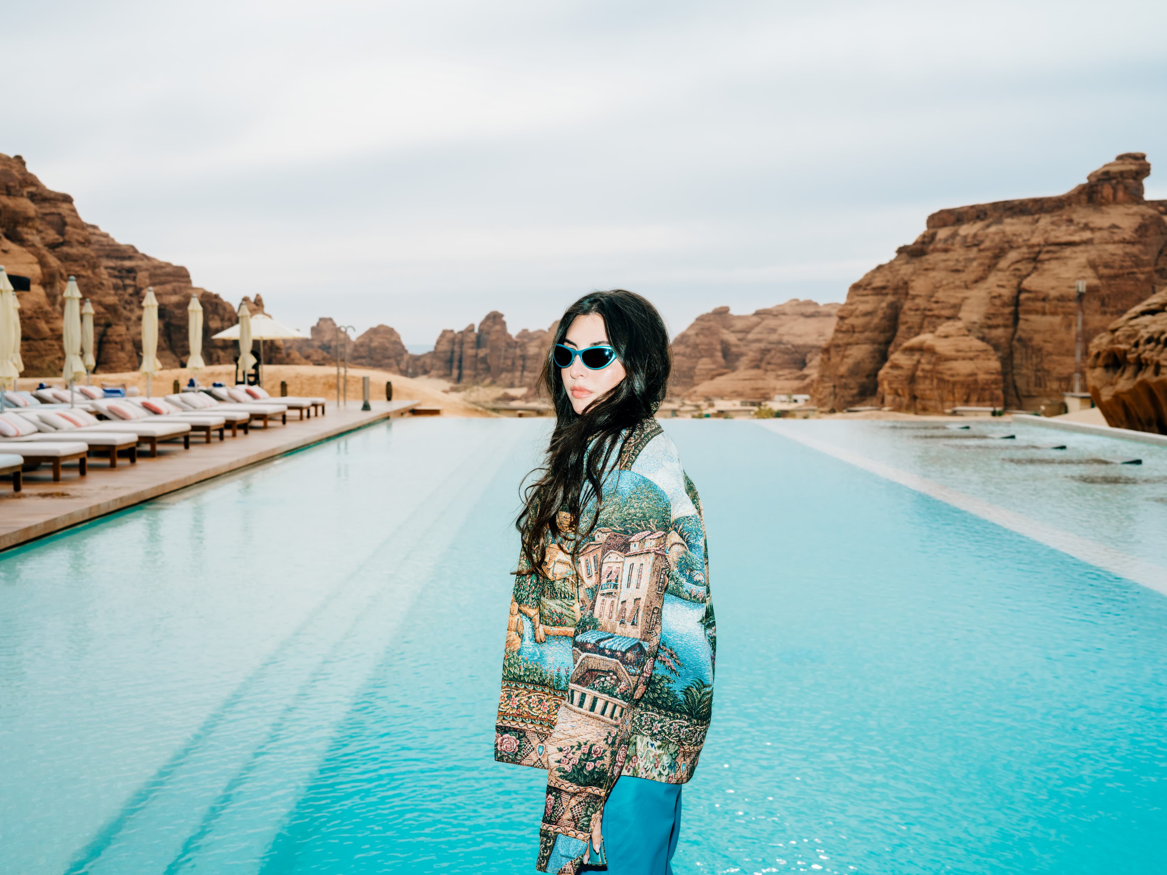 Picture of Gabrielle near pool at Our Habitas AlUla hotel