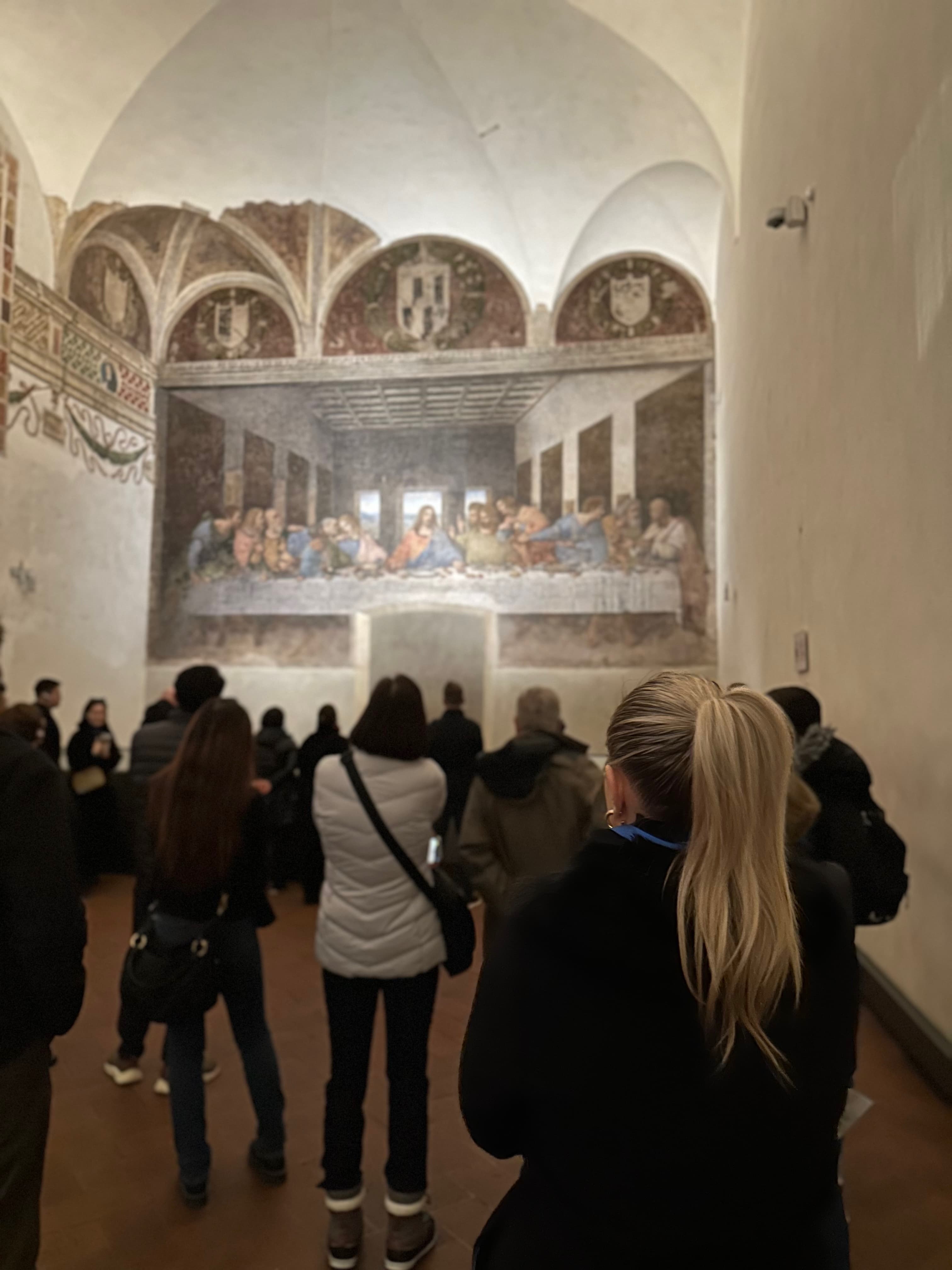Looking at the mural of Last Supper