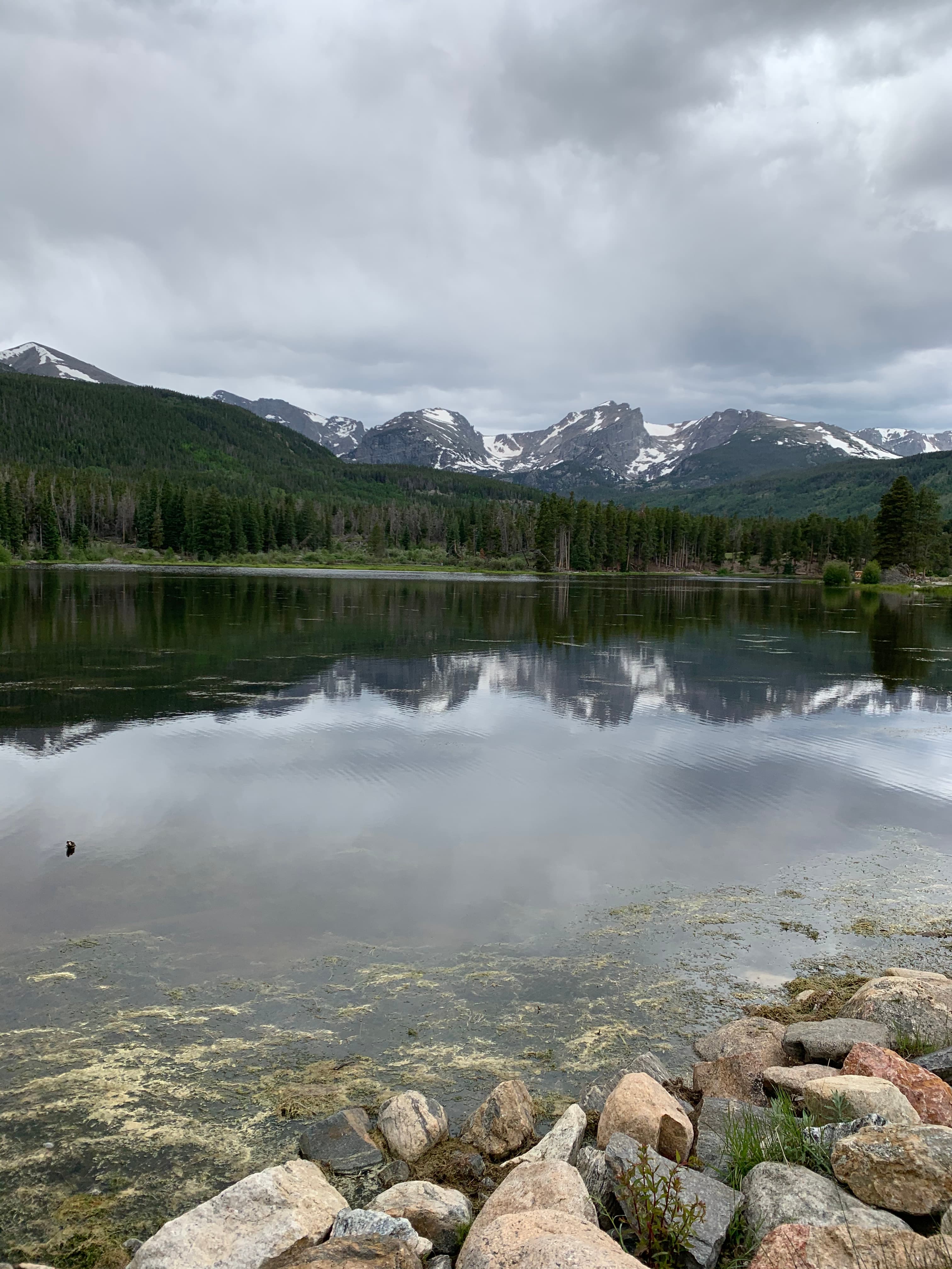 Beautiful view of lake at Rocky Mountain National Park